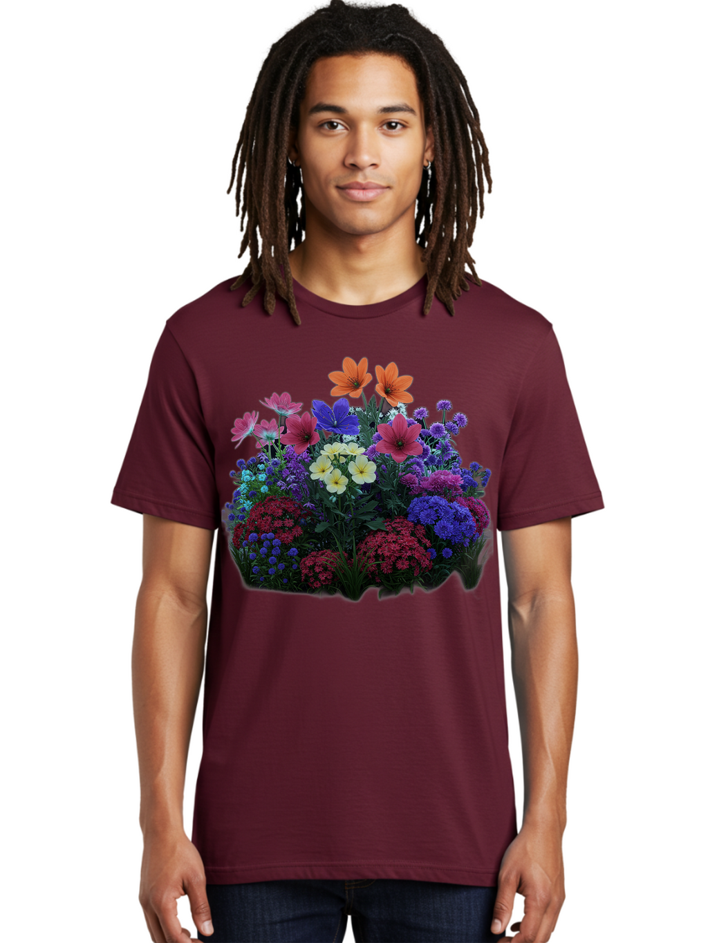 Multicolored-Flowers Men'S Graphic Tee, 100% Cotton, Comfortable Casual Summer Wear, Machine Washable, Vintage Camera, Old Camera, Antique Camera, Black Camera, Classic Photography, Photography Equipment, Nostalgic Device, Film Camera, Bao683