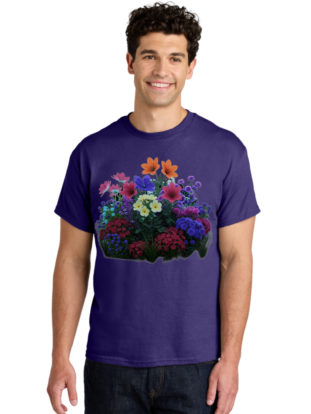 Multicolored-Flowers Men'S Graphic Tee, 100% Cotton, Comfortable Casual Summer Wear, Machine Washable, Vintage Camera, Old Camera, Antique Camera, Black Camera, Classic Photography, Photography Equipment, Nostalgic Device, Film Camera, Bao683