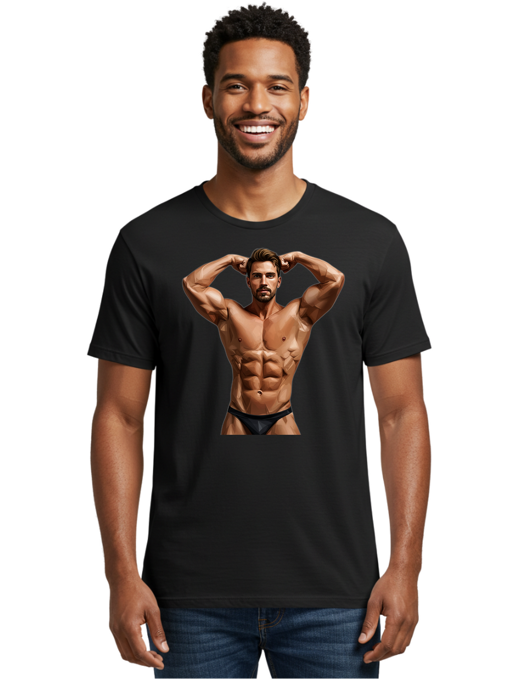 Muscular-Man-1 Men'S Graphic Tee, 100% Cotton, Comfortable Casual Summer Wear, Machine Washable, Vintage Camera, Old Camera, Antique Camera, Black Camera, Classic Photography, Photography Equipment, Nostalgic Device, Film Camera, Camera Art Bao684