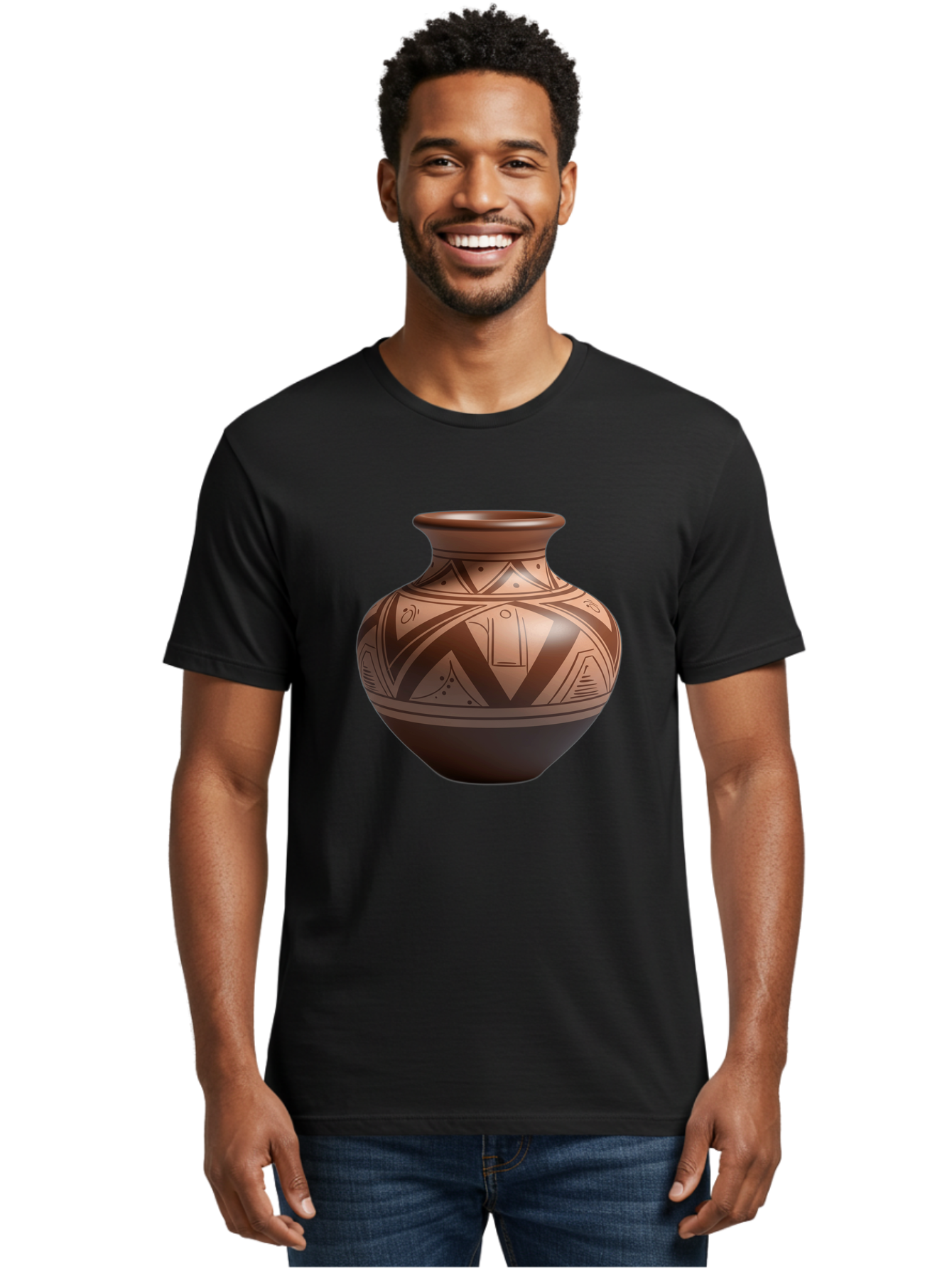 Native-American-Pottery Men'S Graphic Tee, 100% Cotton, Comfortable Casual Summer Wear, Machine Washable, Vintage Camera, Old Camera, Antique Camera, Black Camera, Classic Photography, Photography Equipment, Nostalgic Device, Film Camera, Bao691