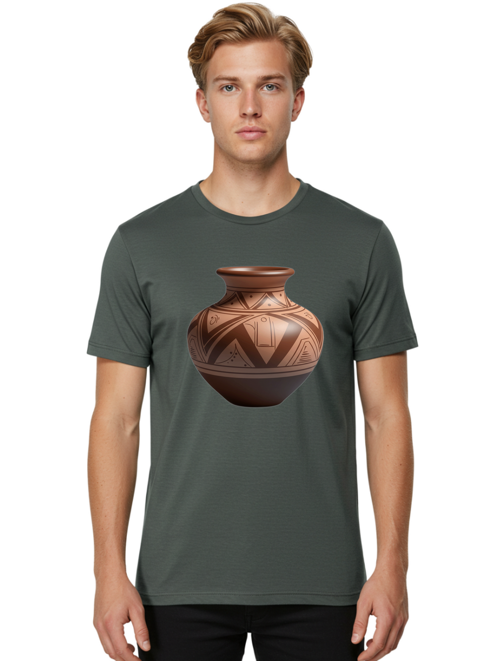 Native-American-Pottery Men'S Graphic Tee, 100% Cotton, Comfortable Casual Summer Wear, Machine Washable, Vintage Camera, Old Camera, Antique Camera, Black Camera, Classic Photography, Photography Equipment, Nostalgic Device, Film Camera, Bao691