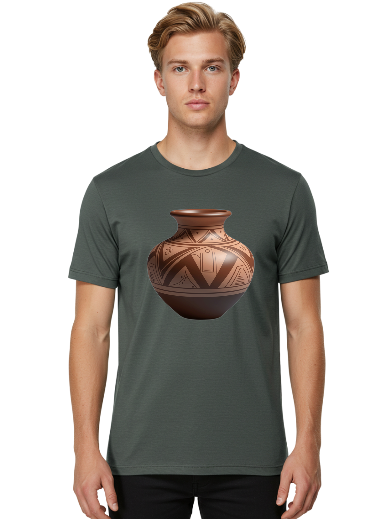 Native-American-Pottery Men'S Graphic Tee, 100% Cotton, Comfortable Casual Summer Wear, Machine Washable, Vintage Camera, Old Camera, Antique Camera, Black Camera, Classic Photography, Photography Equipment, Nostalgic Device, Film Camera, Bao691
