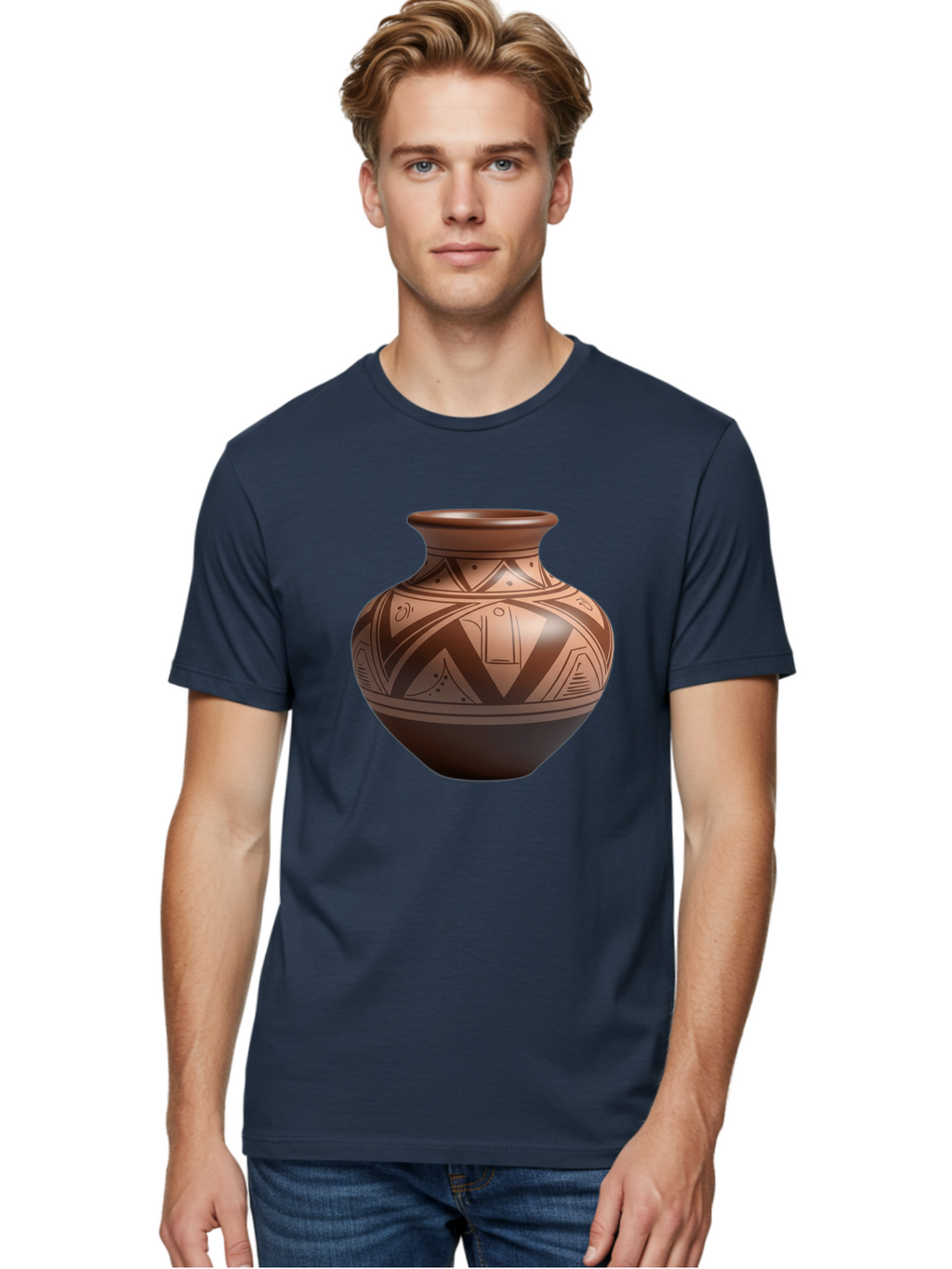 Native-American-Pottery Men'S Graphic Tee, 100% Cotton, Comfortable Casual Summer Wear, Machine Washable, Vintage Camera, Old Camera, Antique Camera, Black Camera, Classic Photography, Photography Equipment, Nostalgic Device, Film Camera, Bao691