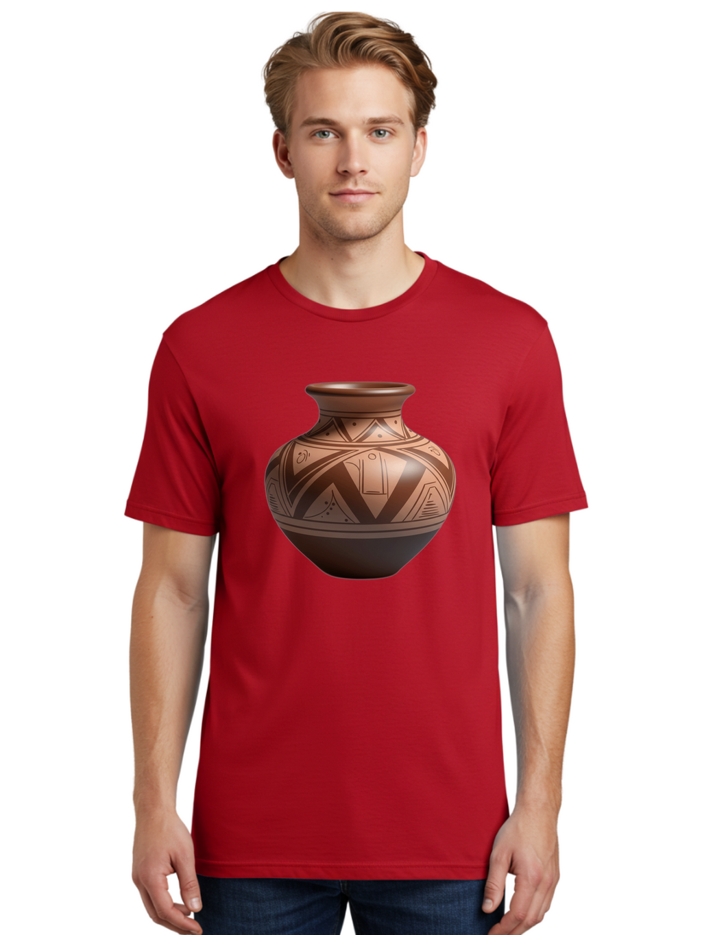 Native-American-Pottery Men'S Graphic Tee, 100% Cotton, Comfortable Casual Summer Wear, Machine Washable, Vintage Camera, Old Camera, Antique Camera, Black Camera, Classic Photography, Photography Equipment, Nostalgic Device, Film Camera, Bao691