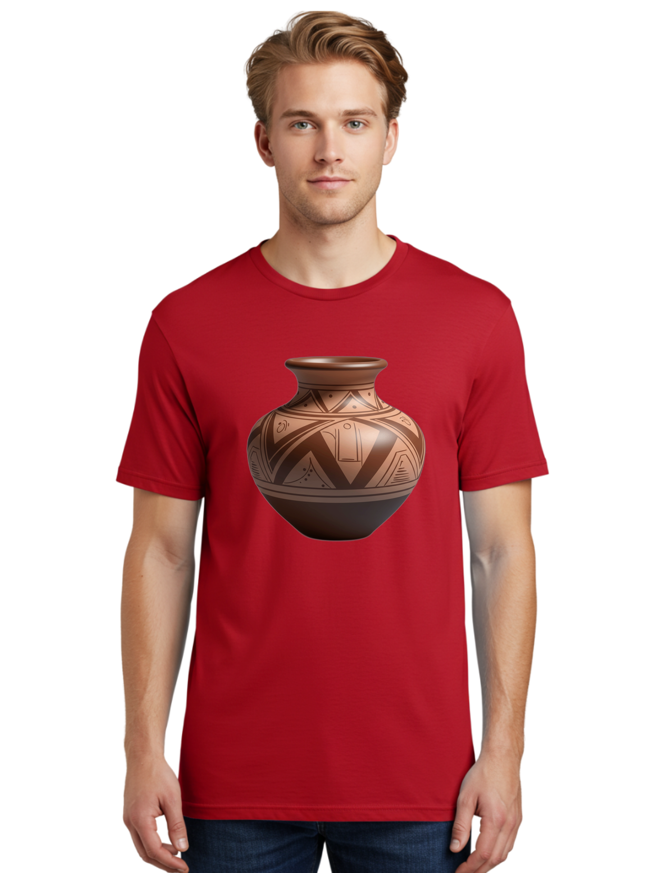 Native-American-Pottery Men'S Graphic Tee, 100% Cotton, Comfortable Casual Summer Wear, Machine Washable, Vintage Camera, Old Camera, Antique Camera, Black Camera, Classic Photography, Photography Equipment, Nostalgic Device, Film Camera, Bao691
