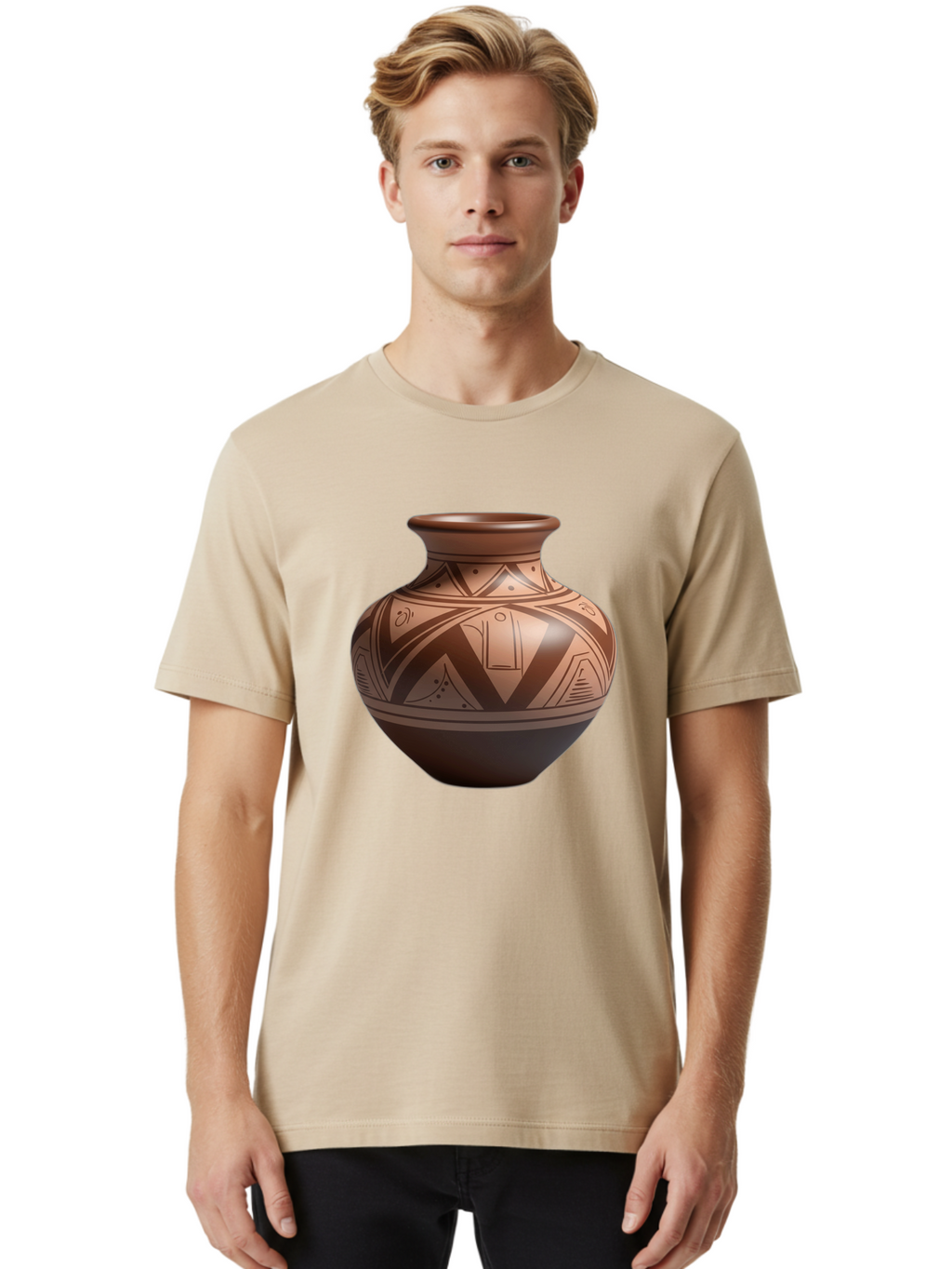 Native-American-Pottery Men'S Graphic Tee, 100% Cotton, Comfortable Casual Summer Wear, Machine Washable, Vintage Camera, Old Camera, Antique Camera, Black Camera, Classic Photography, Photography Equipment, Nostalgic Device, Film Camera, Bao691