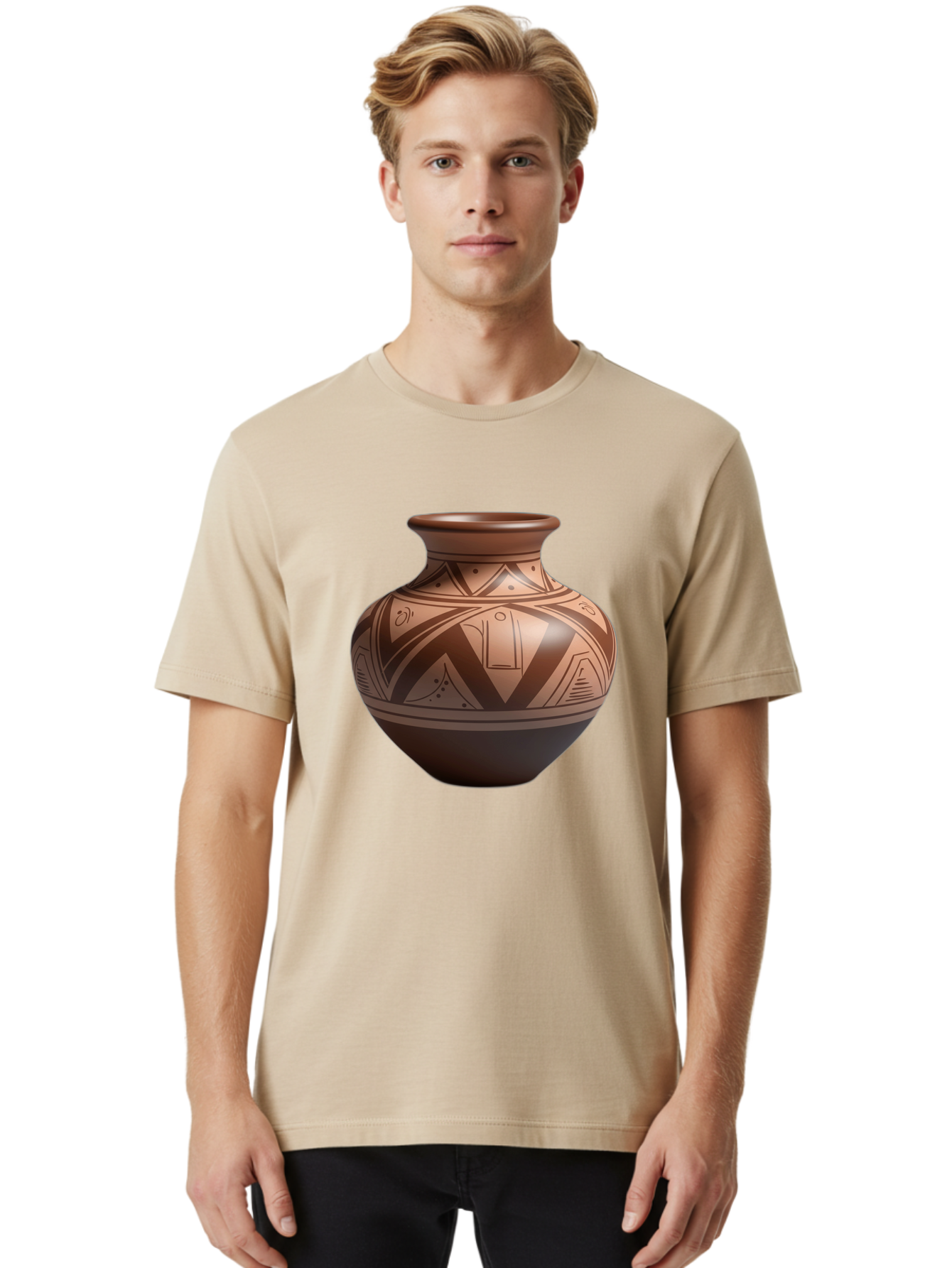Native-American-Pottery Men'S Graphic Tee, 100% Cotton, Comfortable Casual Summer Wear, Machine Washable, Vintage Camera, Old Camera, Antique Camera, Black Camera, Classic Photography, Photography Equipment, Nostalgic Device, Film Camera, Bao691