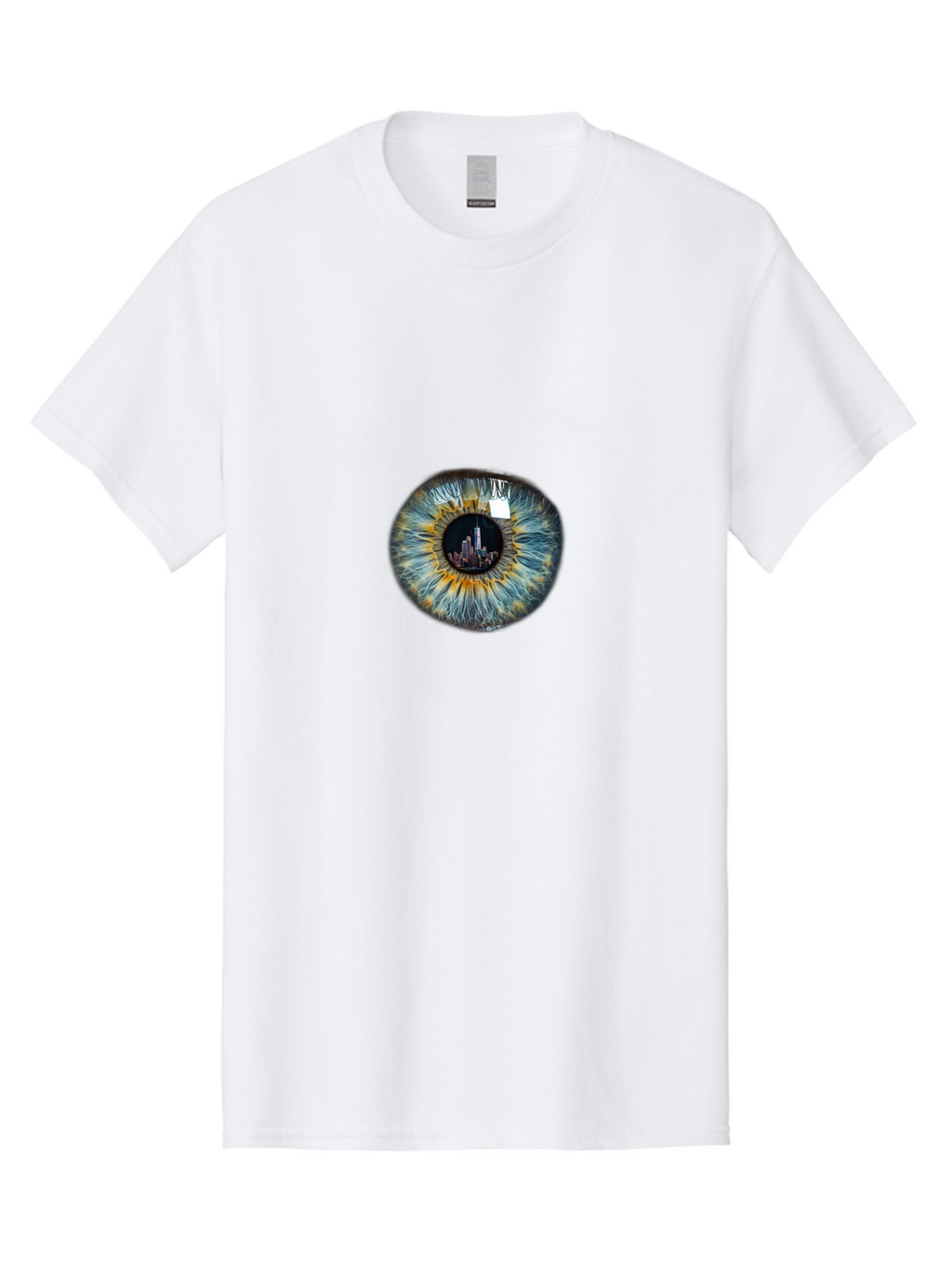 New-York-City-Skyline-Eye Men'S Graphic Tee, 100% Cotton, Comfortable Casual Summer Wear, Machine Washable, Vintage Camera, Old Camera, Antique Camera, Black Camera, Classic Photography, Photography Equipment, Nostalgic Device, Film Camera, Bao694
