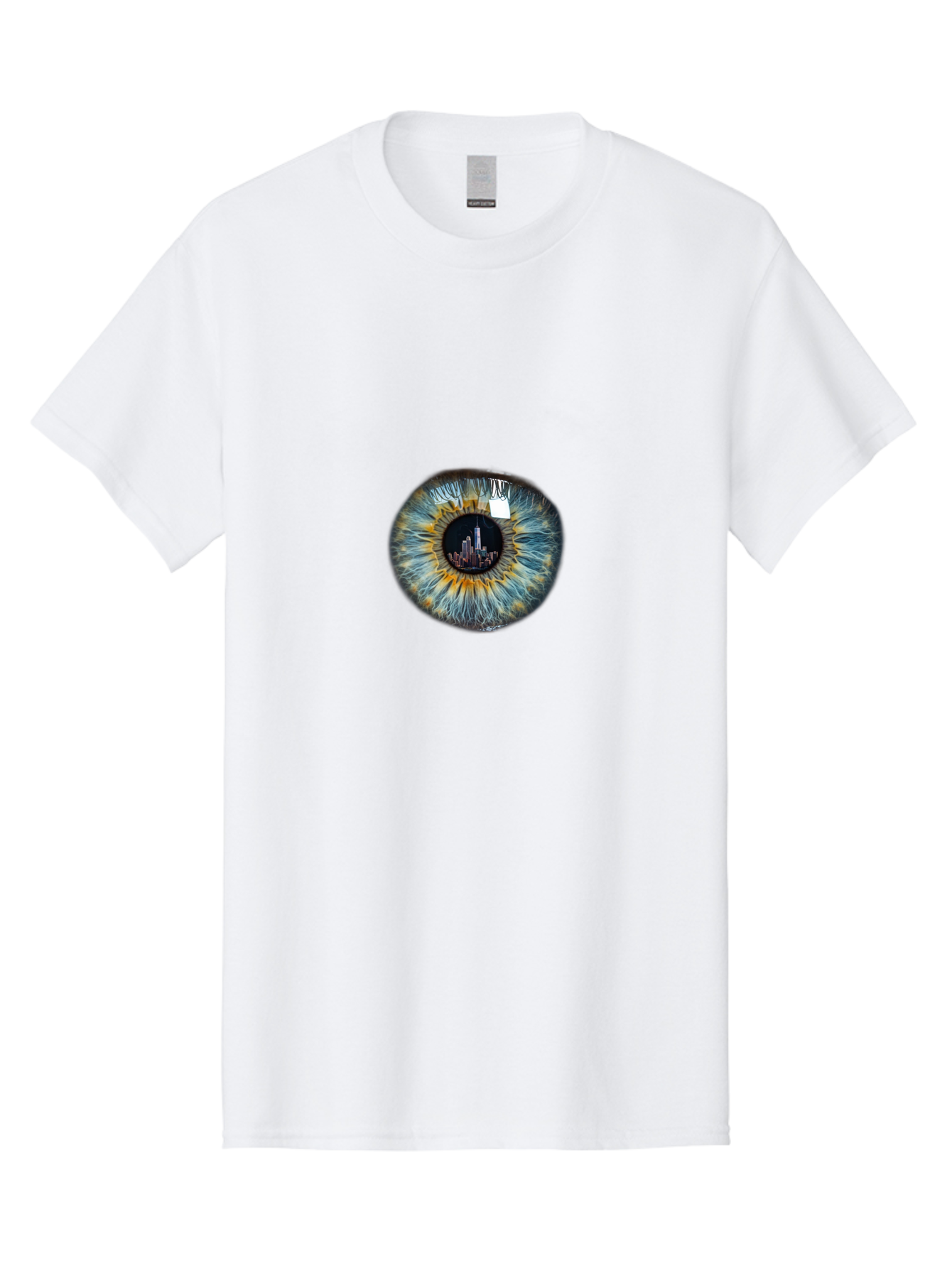 New-York-City-Skyline-Eye Men'S Graphic Tee, 100% Cotton, Comfortable Casual Summer Wear, Machine Washable, Vintage Camera, Old Camera, Antique Camera, Black Camera, Classic Photography, Photography Equipment, Nostalgic Device, Film Camera, Bao694