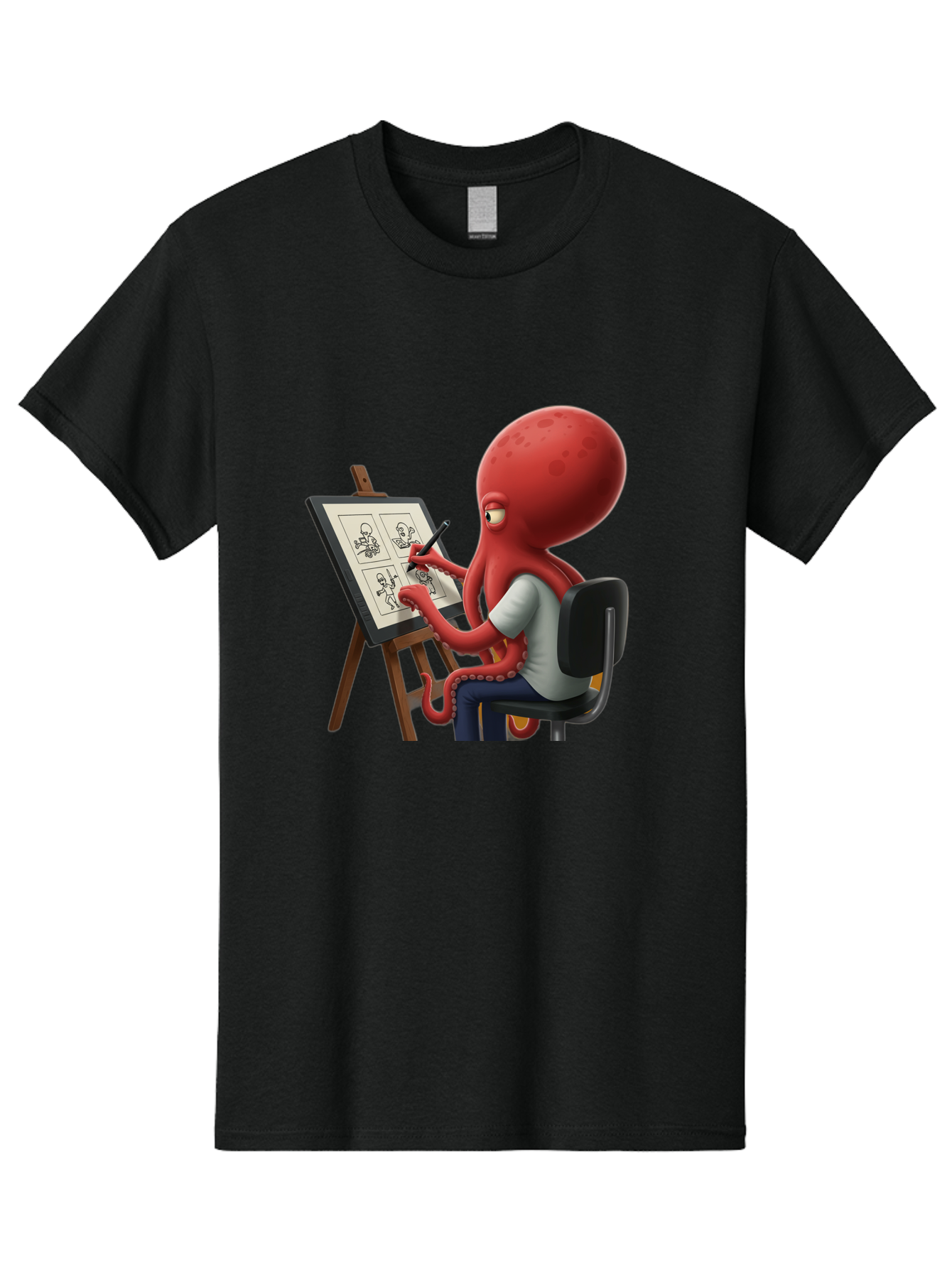 Octopus-Artist Men'S Graphic Tee, 100% Cotton, Comfortable Casual Summer Wear, Machine Washable, Vintage Camera, Old Camera, Antique Camera, Black Camera, Classic Photography, Photography Equipment, Nostalgic Device, Film Camera, Camera Art Bao700