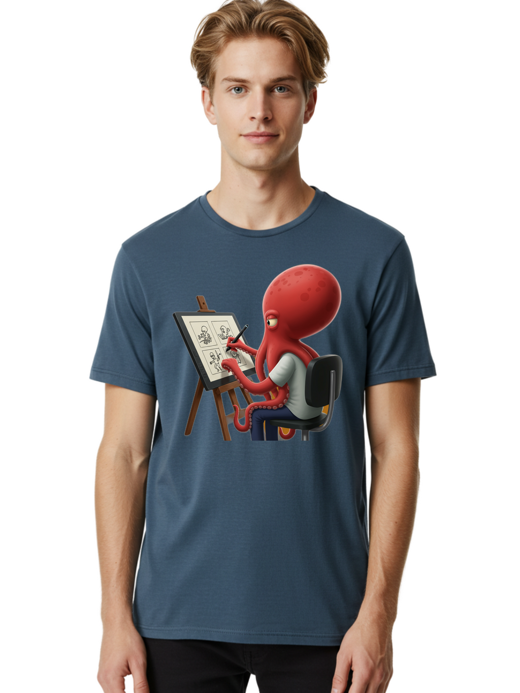 Octopus-Artist Men'S Graphic Tee, 100% Cotton, Comfortable Casual Summer Wear, Machine Washable, Vintage Camera, Old Camera, Antique Camera, Black Camera, Classic Photography, Photography Equipment, Nostalgic Device, Film Camera, Camera Art Bao700