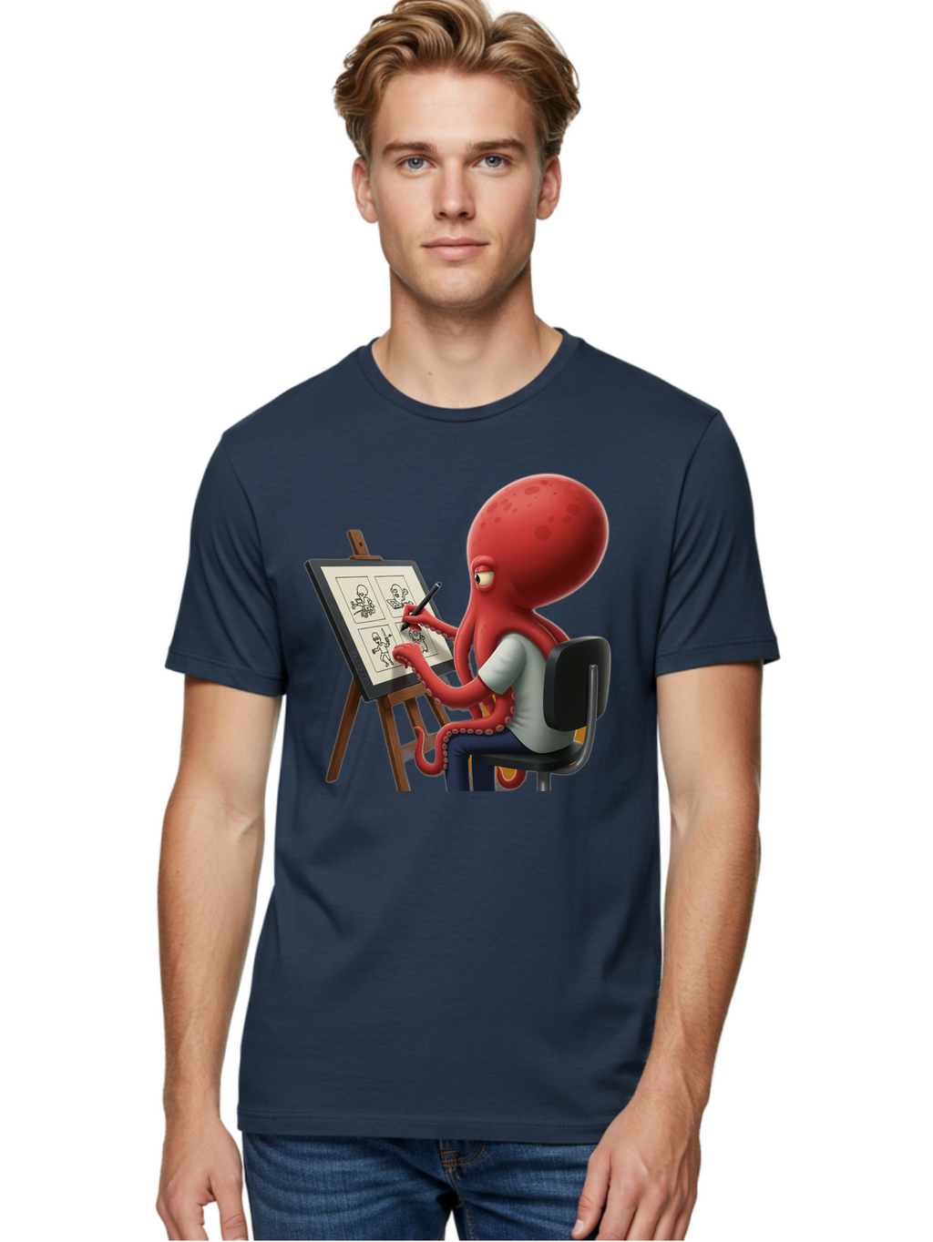 Octopus-Artist Men'S Graphic Tee, 100% Cotton, Comfortable Casual Summer Wear, Machine Washable, Vintage Camera, Old Camera, Antique Camera, Black Camera, Classic Photography, Photography Equipment, Nostalgic Device, Film Camera, Camera Art Bao700