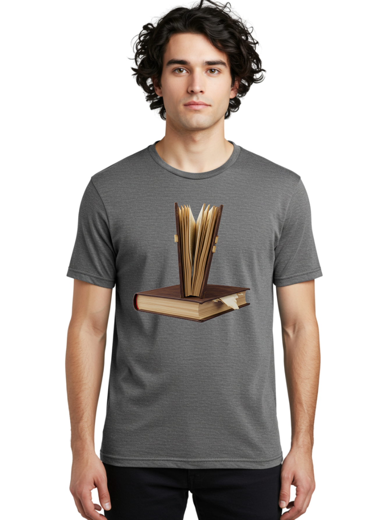 Open-Book-1 Men'S Graphic Tee, 100% Cotton, Comfortable Casual Summer Wear, Machine Washable, Vintage Camera, Old Camera, Antique Camera, Black Camera, Classic Photography, Photography Equipment, Nostalgic Device, Film Camera, Camera Art Bao705