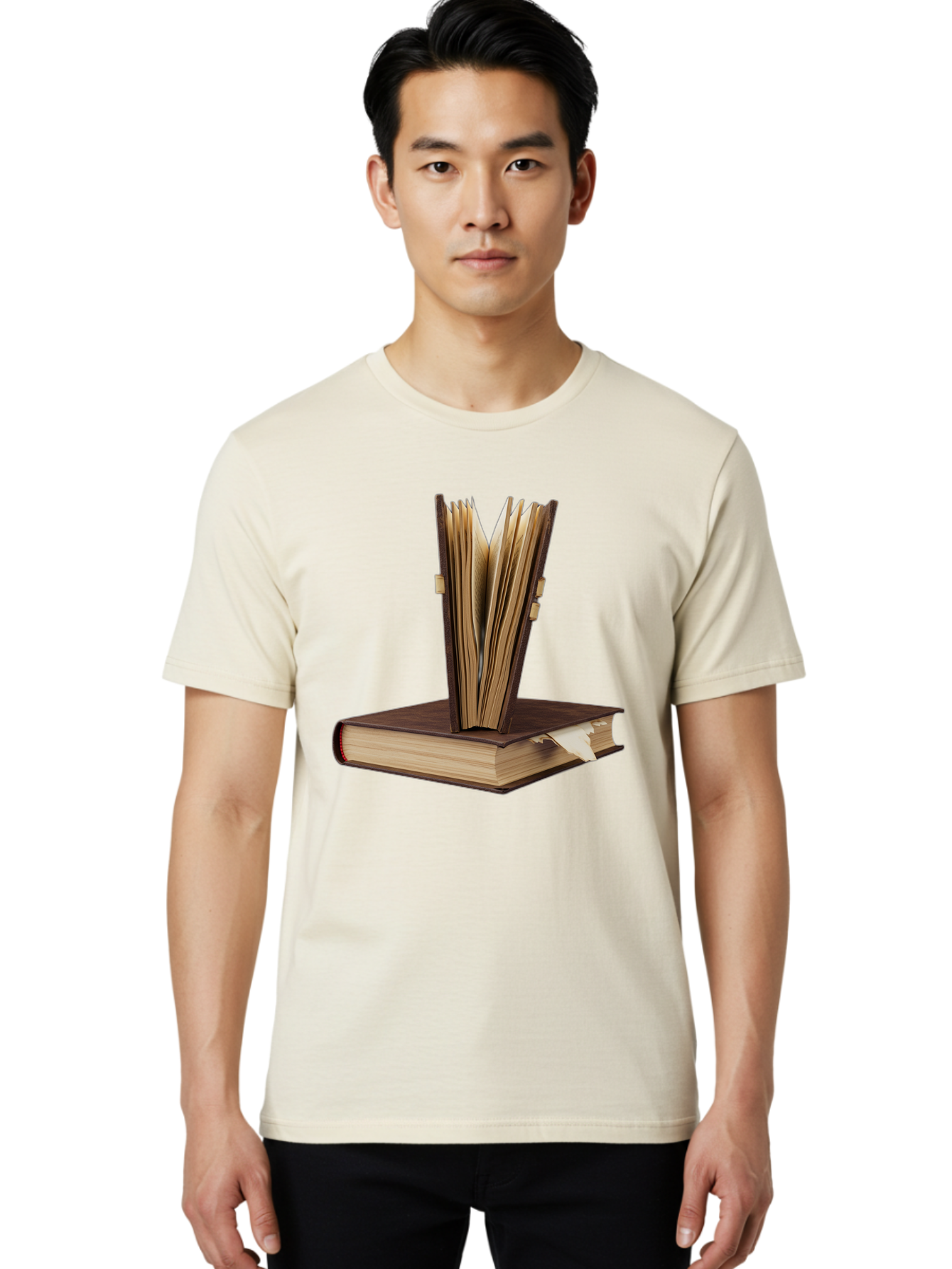 Open-Book-1 Men'S Graphic Tee, 100% Cotton, Comfortable Casual Summer Wear, Machine Washable, Vintage Camera, Old Camera, Antique Camera, Black Camera, Classic Photography, Photography Equipment, Nostalgic Device, Film Camera, Camera Art Bao705