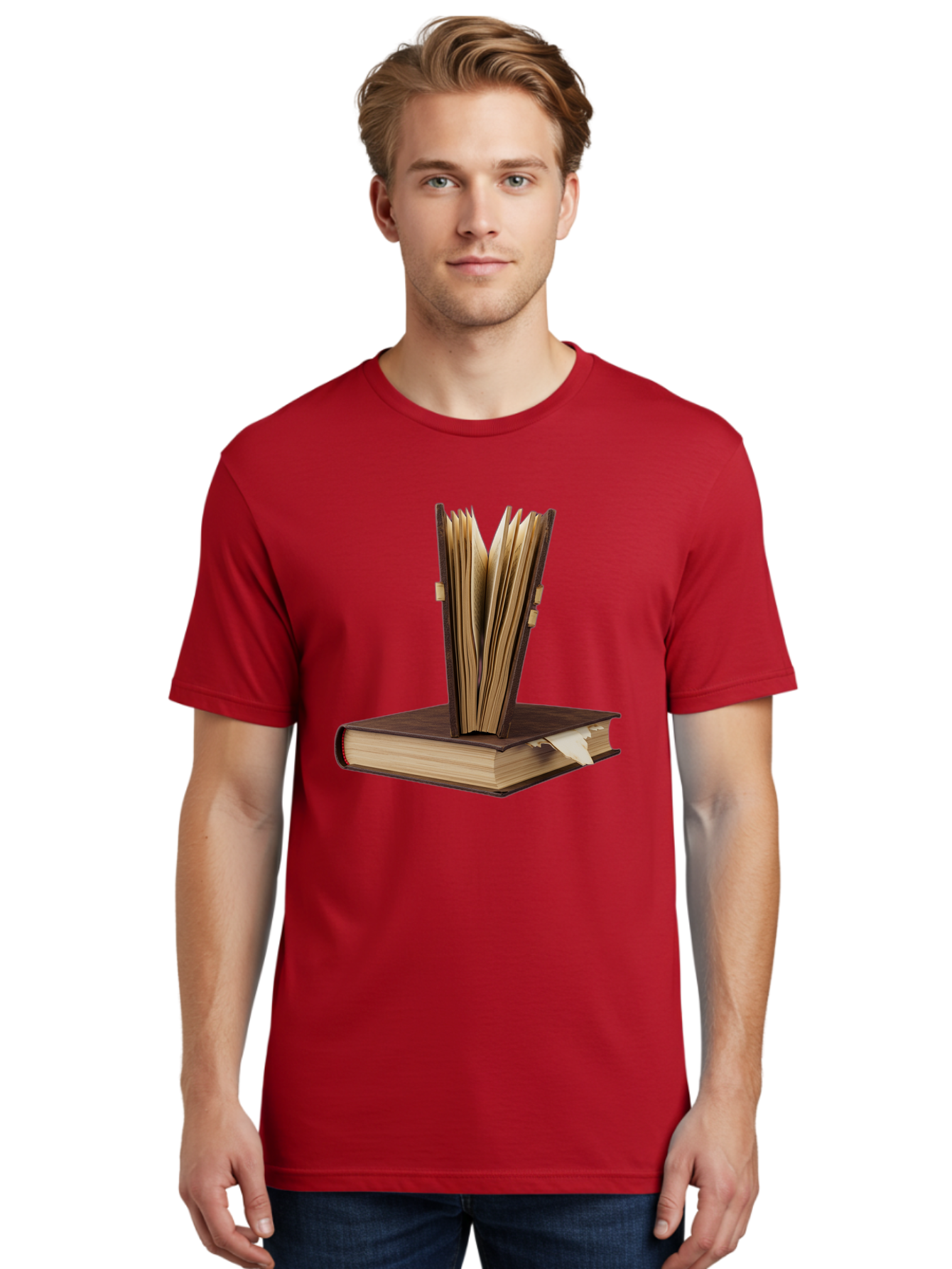 Open-Book-1 Men'S Graphic Tee, 100% Cotton, Comfortable Casual Summer Wear, Machine Washable, Vintage Camera, Old Camera, Antique Camera, Black Camera, Classic Photography, Photography Equipment, Nostalgic Device, Film Camera, Camera Art Bao705