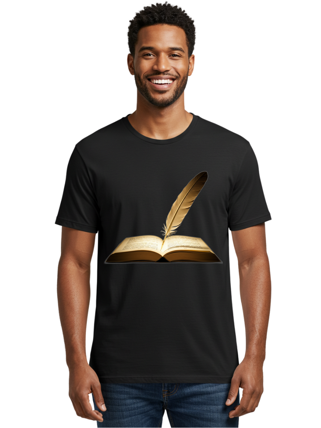 Open-Book-Quill Men'S Graphic Tee, 100% Cotton, Comfortable Casual Summer Wear, Machine Washable, Vintage Camera, Old Camera, Antique Camera, Black Camera, Classic Photography, Photography Equipment, Nostalgic Device, Film Camera, Camera Art Bao706
