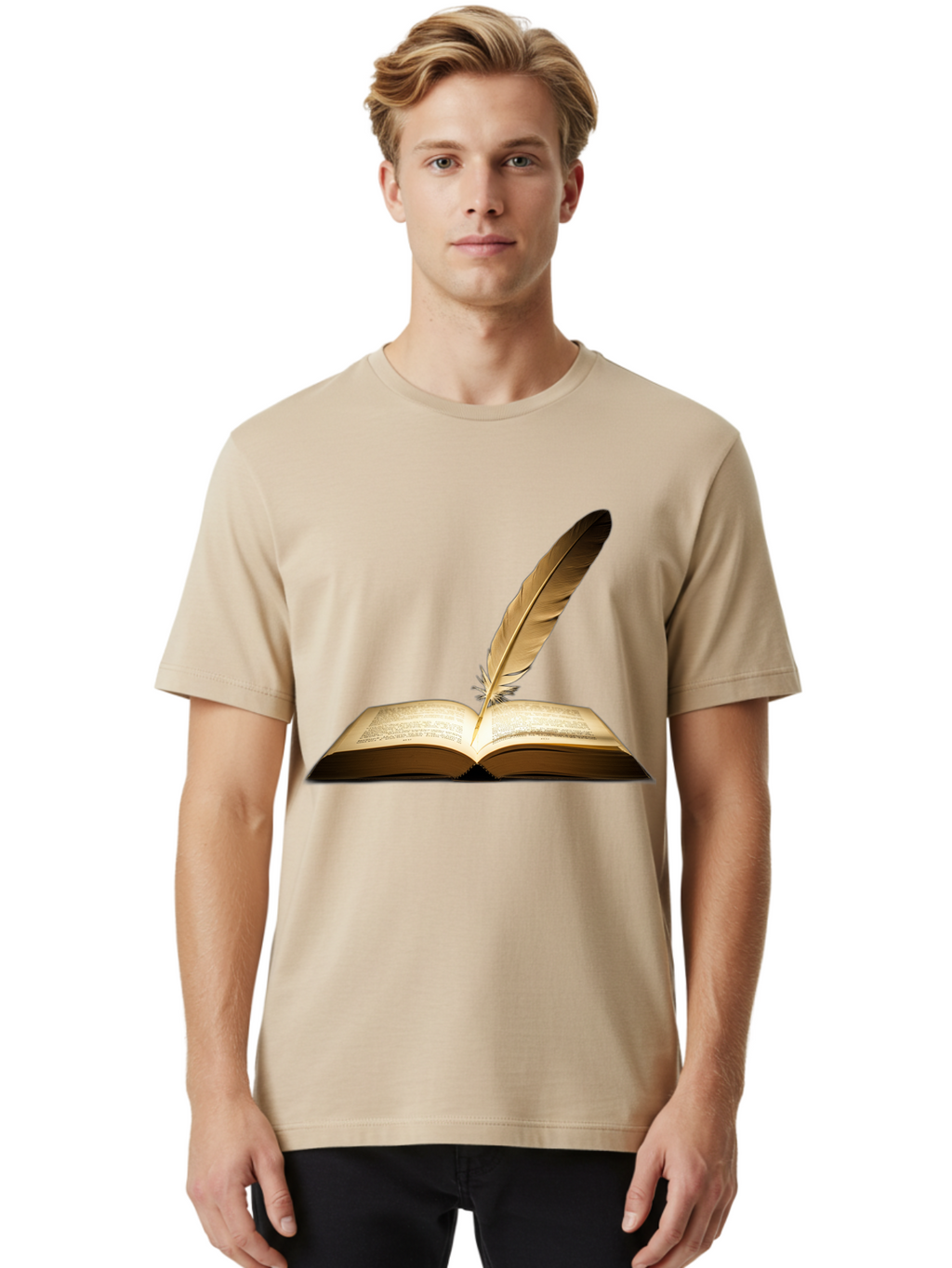 Open-Book-Quill Men'S Graphic Tee, 100% Cotton, Comfortable Casual Summer Wear, Machine Washable, Vintage Camera, Old Camera, Antique Camera, Black Camera, Classic Photography, Photography Equipment, Nostalgic Device, Film Camera, Camera Art Bao706
