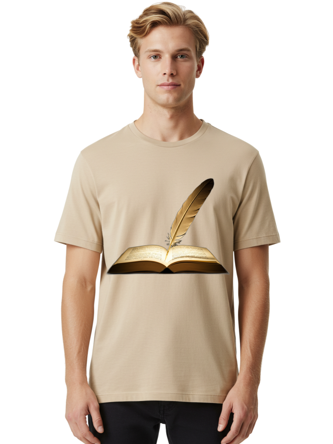Open-Book-Quill Men'S Graphic Tee, 100% Cotton, Comfortable Casual Summer Wear, Machine Washable, Vintage Camera, Old Camera, Antique Camera, Black Camera, Classic Photography, Photography Equipment, Nostalgic Device, Film Camera, Camera Art Bao706