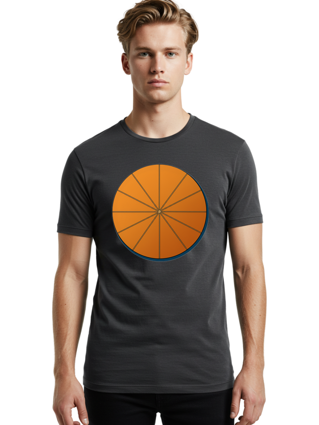 Orange-Circular-Pie-Chart Men'S Graphic Tee, 100% Cotton, Comfortable Casual Summer Wear, Machine Washable, Vintage Camera, Old Camera, Antique Camera, Black Camera, Classic Photography, Photography Equipment, Nostalgic Device, Film Camera, Bao708