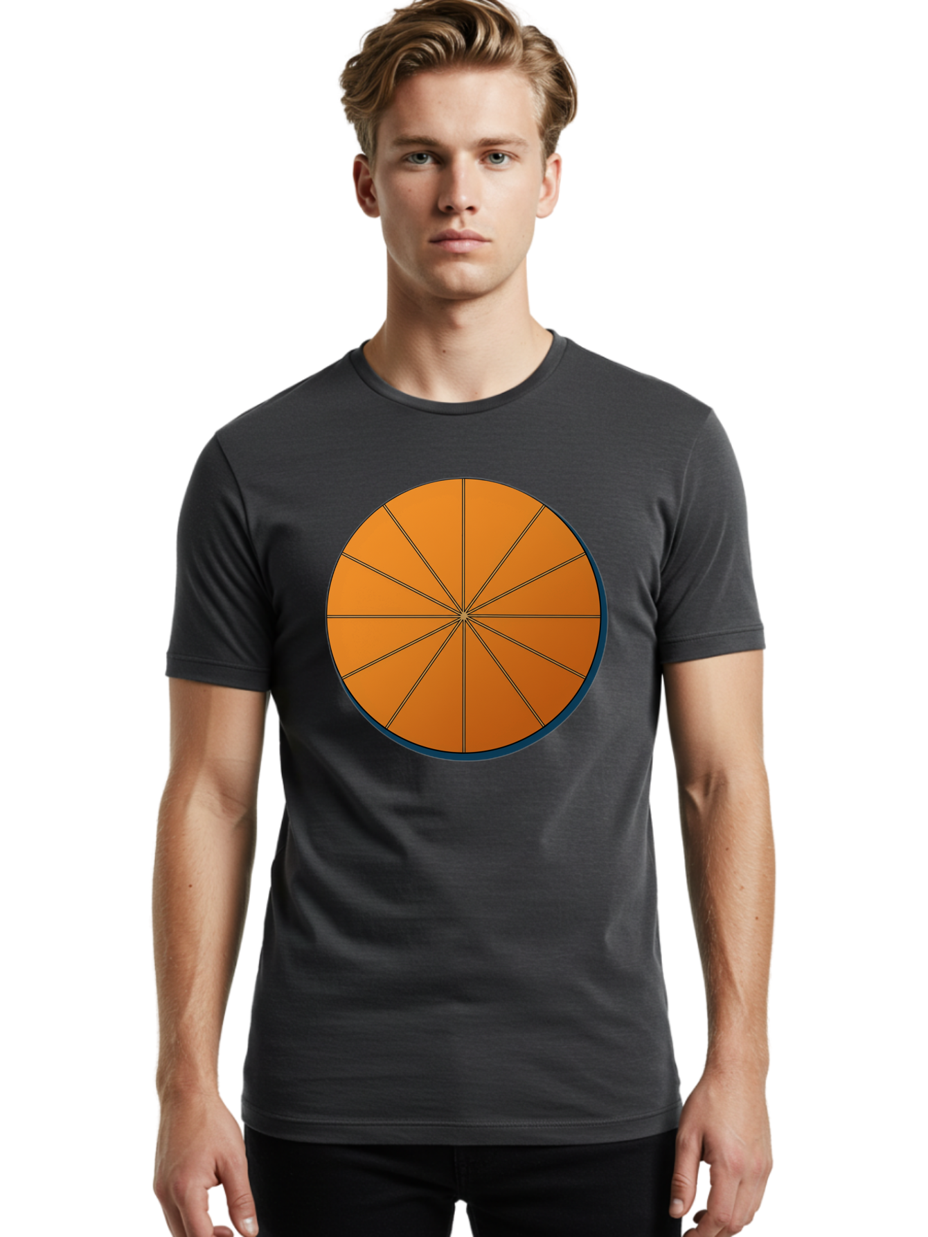 Orange-Circular-Pie-Chart Men'S Graphic Tee, 100% Cotton, Comfortable Casual Summer Wear, Machine Washable, Vintage Camera, Old Camera, Antique Camera, Black Camera, Classic Photography, Photography Equipment, Nostalgic Device, Film Camera, Bao708