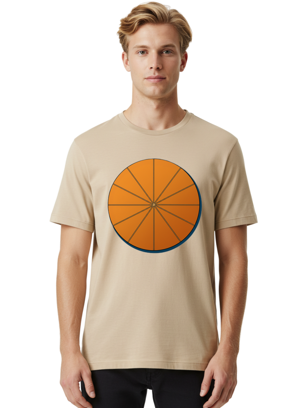 Orange-Circular-Pie-Chart Men'S Graphic Tee, 100% Cotton, Comfortable Casual Summer Wear, Machine Washable, Vintage Camera, Old Camera, Antique Camera, Black Camera, Classic Photography, Photography Equipment, Nostalgic Device, Film Camera, Bao708