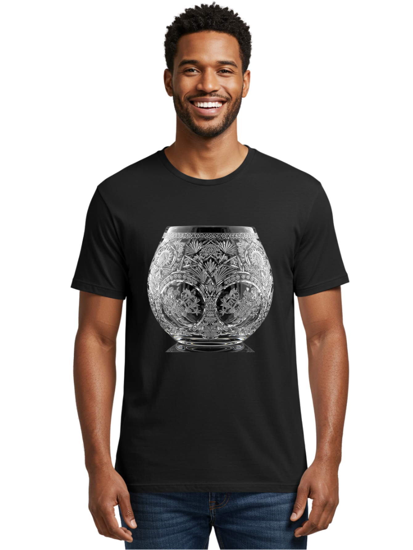 Ornate-Crystal-Vase Men'S Graphic Tee, 100% Cotton, Comfortable Casual Summer Wear, Machine Washable, Vintage Camera, Old Camera, Antique Camera, Black Camera, Classic Photography, Photography Equipment, Nostalgic Device, Film Camera, Bao710