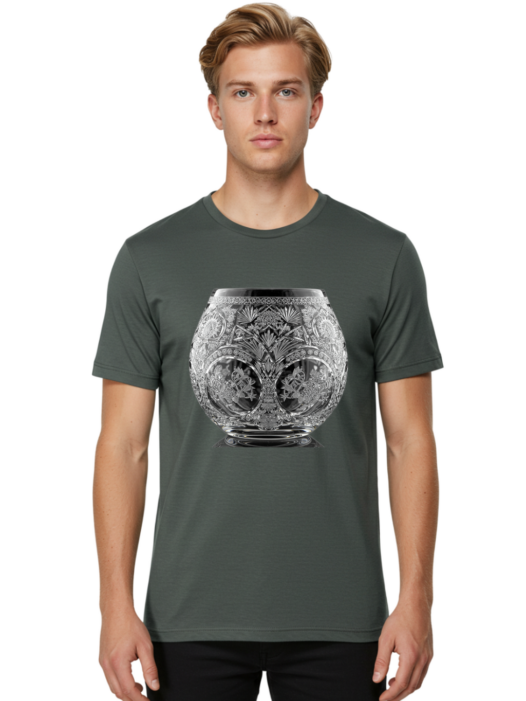 Ornate-Crystal-Vase Men'S Graphic Tee, 100% Cotton, Comfortable Casual Summer Wear, Machine Washable, Vintage Camera, Old Camera, Antique Camera, Black Camera, Classic Photography, Photography Equipment, Nostalgic Device, Film Camera, Bao710
