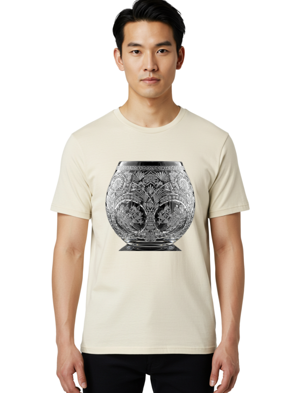 Ornate-Crystal-Vase Men'S Graphic Tee, 100% Cotton, Comfortable Casual Summer Wear, Machine Washable, Vintage Camera, Old Camera, Antique Camera, Black Camera, Classic Photography, Photography Equipment, Nostalgic Device, Film Camera, Bao710