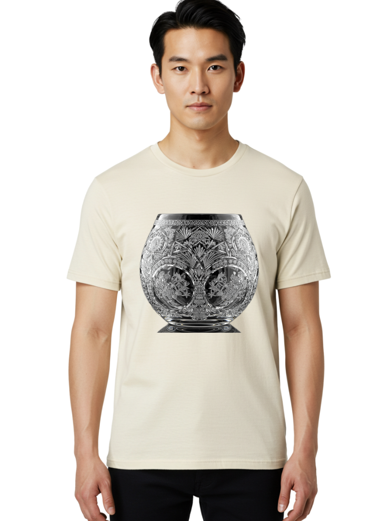 Ornate-Crystal-Vase Men'S Graphic Tee, 100% Cotton, Comfortable Casual Summer Wear, Machine Washable, Vintage Camera, Old Camera, Antique Camera, Black Camera, Classic Photography, Photography Equipment, Nostalgic Device, Film Camera, Bao710