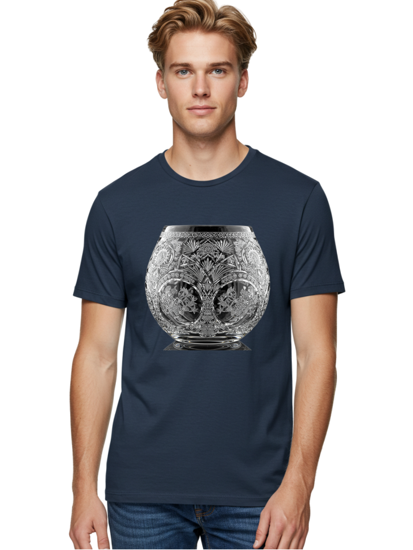 Ornate-Crystal-Vase Men'S Graphic Tee, 100% Cotton, Comfortable Casual Summer Wear, Machine Washable, Vintage Camera, Old Camera, Antique Camera, Black Camera, Classic Photography, Photography Equipment, Nostalgic Device, Film Camera, Bao710