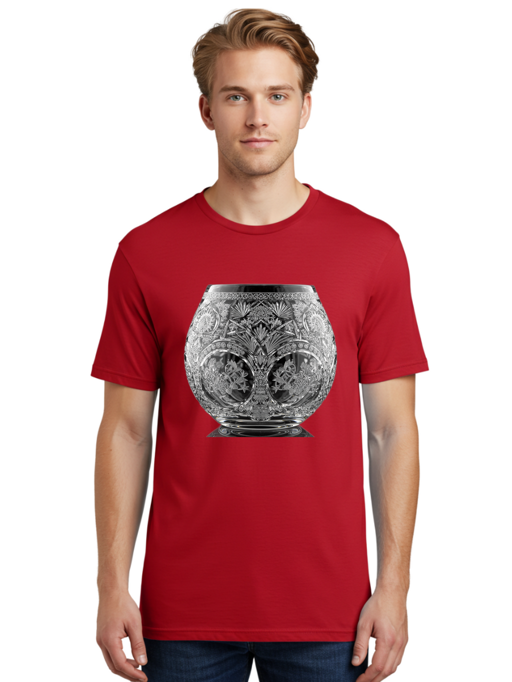 Ornate-Crystal-Vase Men'S Graphic Tee, 100% Cotton, Comfortable Casual Summer Wear, Machine Washable, Vintage Camera, Old Camera, Antique Camera, Black Camera, Classic Photography, Photography Equipment, Nostalgic Device, Film Camera, Bao710