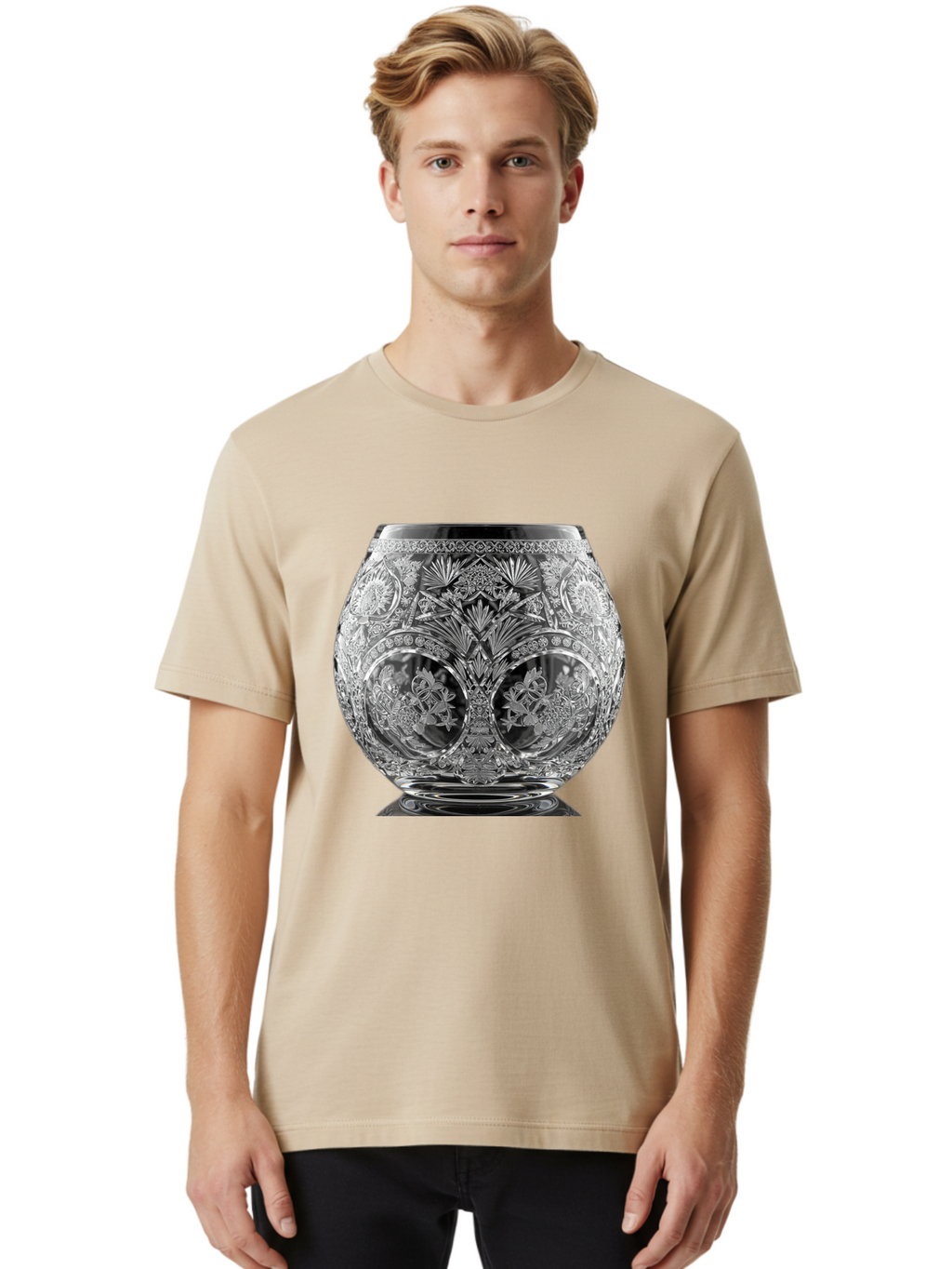Ornate-Crystal-Vase Men'S Graphic Tee, 100% Cotton, Comfortable Casual Summer Wear, Machine Washable, Vintage Camera, Old Camera, Antique Camera, Black Camera, Classic Photography, Photography Equipment, Nostalgic Device, Film Camera, Bao710