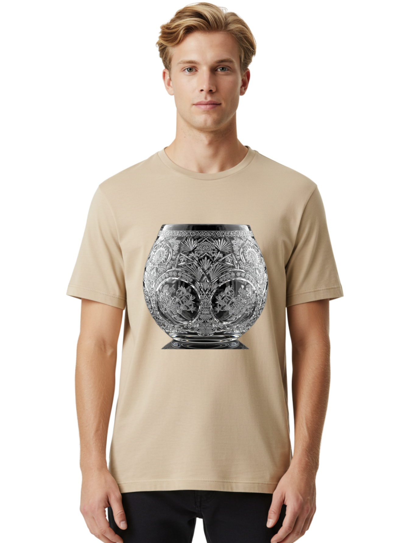 Ornate-Crystal-Vase Men'S Graphic Tee, 100% Cotton, Comfortable Casual Summer Wear, Machine Washable, Vintage Camera, Old Camera, Antique Camera, Black Camera, Classic Photography, Photography Equipment, Nostalgic Device, Film Camera, Bao710
