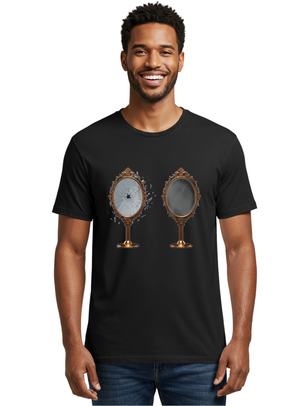 Oval-Mirrors Men'S Graphic Tee, 100% Cotton, Comfortable Casual Summer Wear, Machine Washable, Vintage Camera, Old Camera, Antique Camera, Black Camera, Classic Photography, Photography Equipment, Nostalgic Device, Film Camera, Camera Art Bao713
