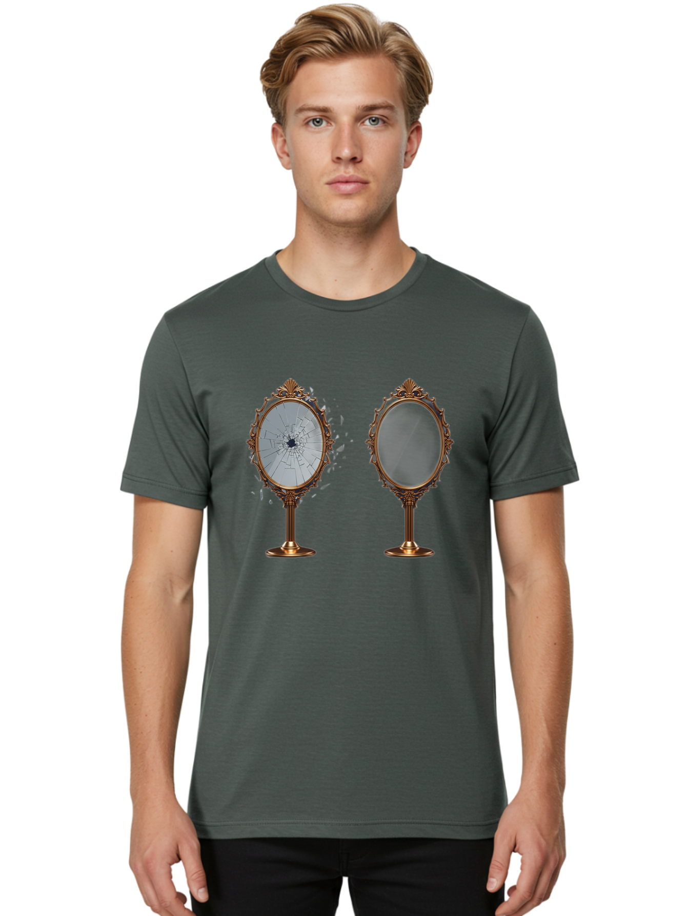 Oval-Mirrors Men'S Graphic Tee, 100% Cotton, Comfortable Casual Summer Wear, Machine Washable, Vintage Camera, Old Camera, Antique Camera, Black Camera, Classic Photography, Photography Equipment, Nostalgic Device, Film Camera, Camera Art Bao713
