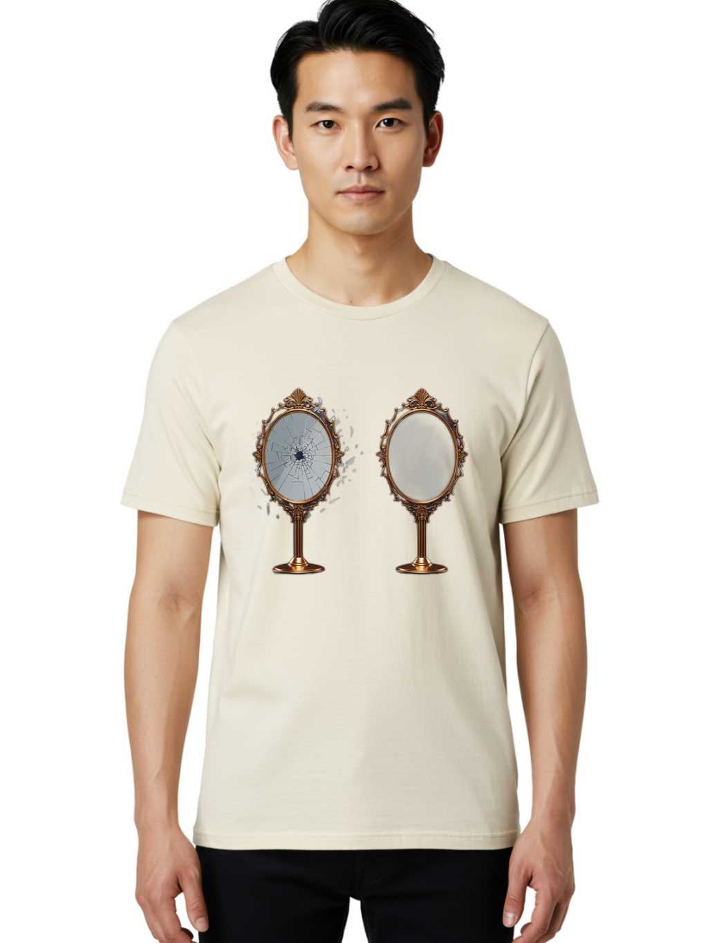 Oval-Mirrors Men'S Graphic Tee, 100% Cotton, Comfortable Casual Summer Wear, Machine Washable, Vintage Camera, Old Camera, Antique Camera, Black Camera, Classic Photography, Photography Equipment, Nostalgic Device, Film Camera, Camera Art Bao713