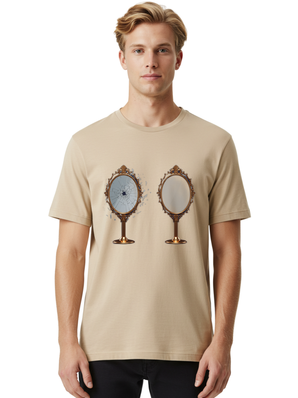 Oval-Mirrors Men'S Graphic Tee, 100% Cotton, Comfortable Casual Summer Wear, Machine Washable, Vintage Camera, Old Camera, Antique Camera, Black Camera, Classic Photography, Photography Equipment, Nostalgic Device, Film Camera, Camera Art Bao713