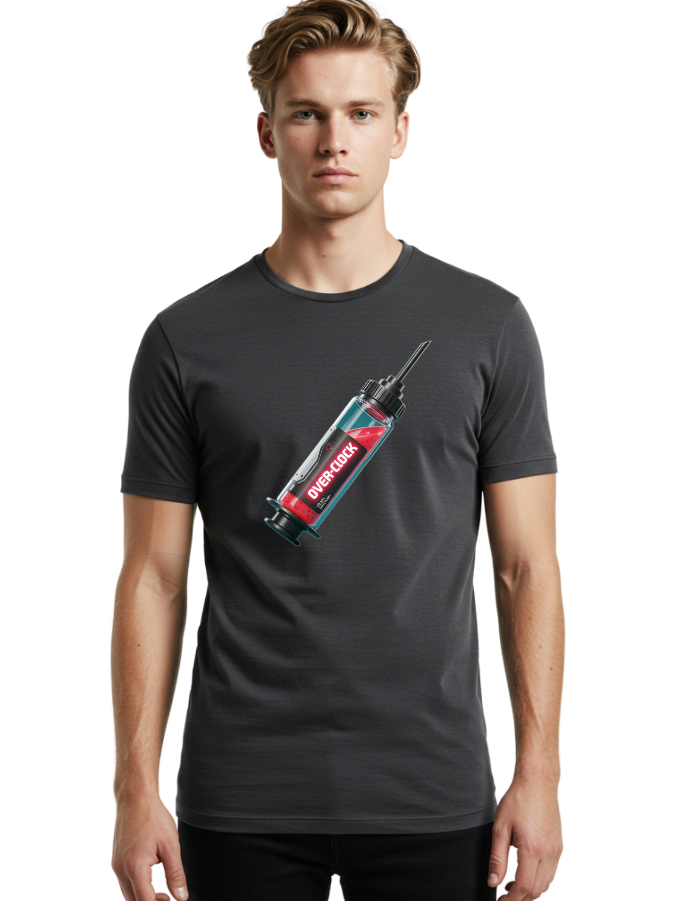 Over-Clock Men'S Graphic Tee, 100% Cotton, Comfortable Casual Summer Wear, Machine Washable, Vintage Camera, Old Camera, Antique Camera, Black Camera, Classic Photography, Photography Equipment, Nostalgic Device, Film Camera, Camera Art Bao714