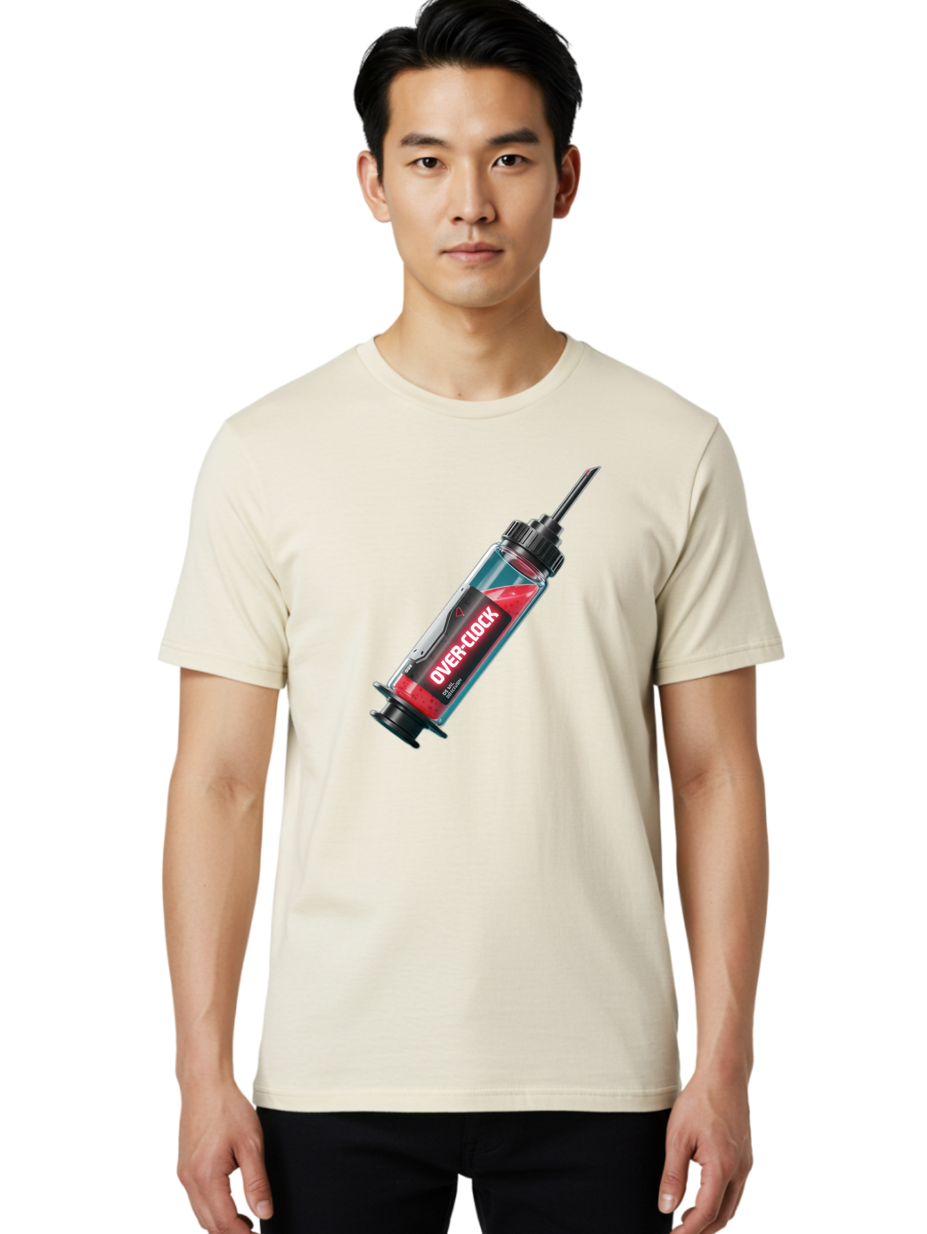 Over-Clock Men'S Graphic Tee, 100% Cotton, Comfortable Casual Summer Wear, Machine Washable, Vintage Camera, Old Camera, Antique Camera, Black Camera, Classic Photography, Photography Equipment, Nostalgic Device, Film Camera, Camera Art Bao714