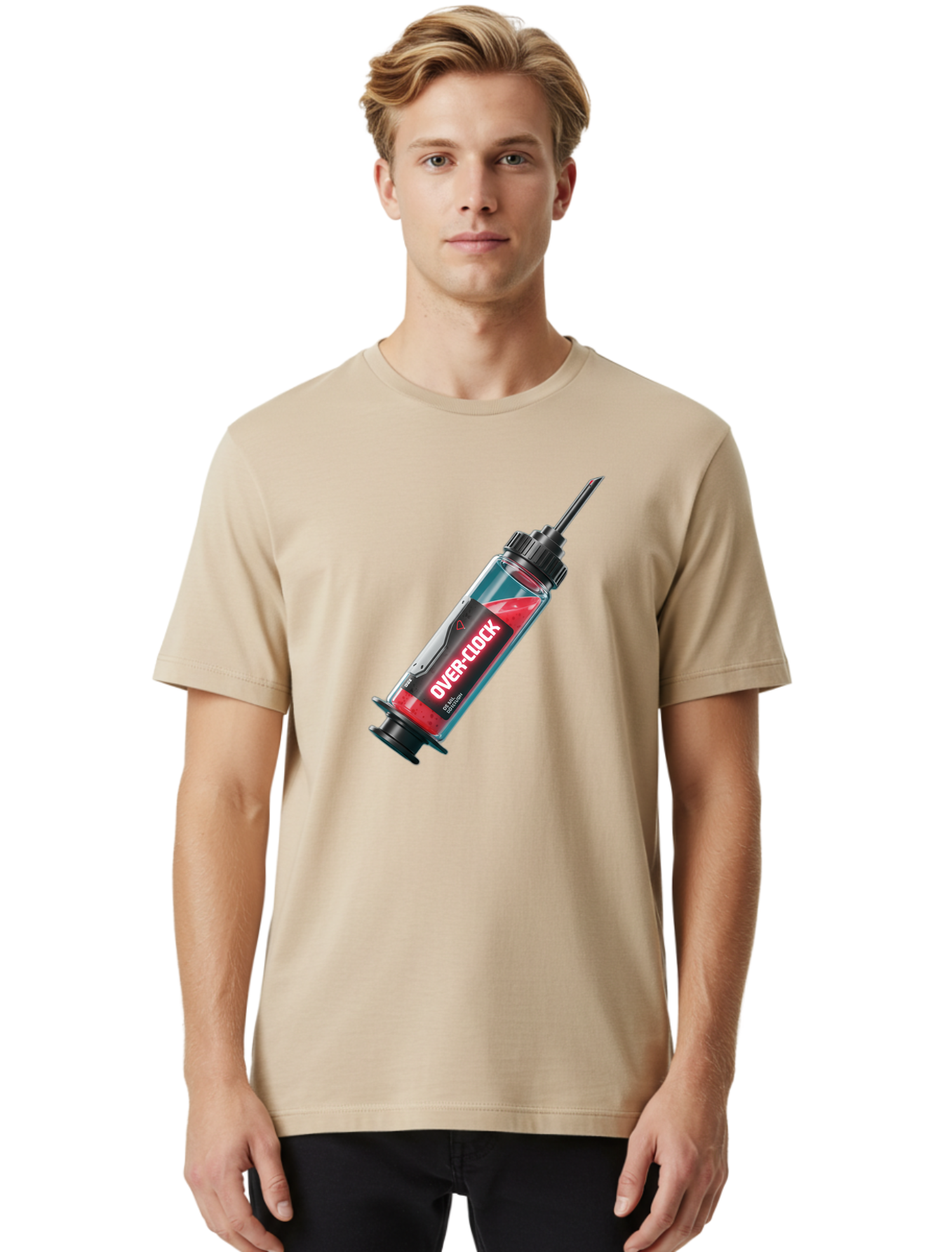 Over-Clock Men'S Graphic Tee, 100% Cotton, Comfortable Casual Summer Wear, Machine Washable, Vintage Camera, Old Camera, Antique Camera, Black Camera, Classic Photography, Photography Equipment, Nostalgic Device, Film Camera, Camera Art Bao714