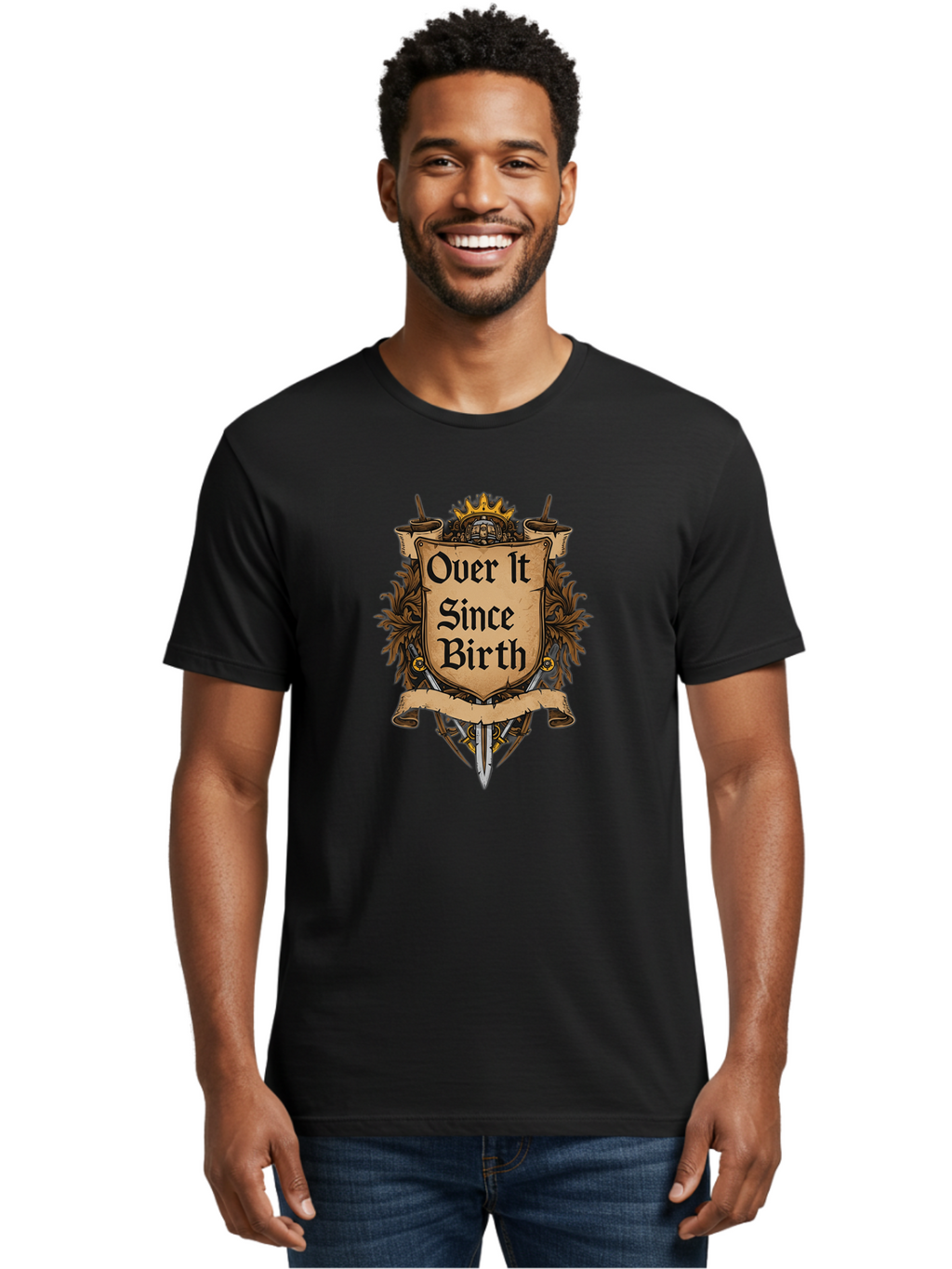 Over-It-Since-Birth-5 Men'S Graphic Tee, 100% Cotton, Comfortable Casual Summer Wear, Machine Washable, Vintage Camera, Old Camera, Antique Camera, Black Camera, Classic Photography, Photography Equipment, Nostalgic Device, Film Camera, Bao719