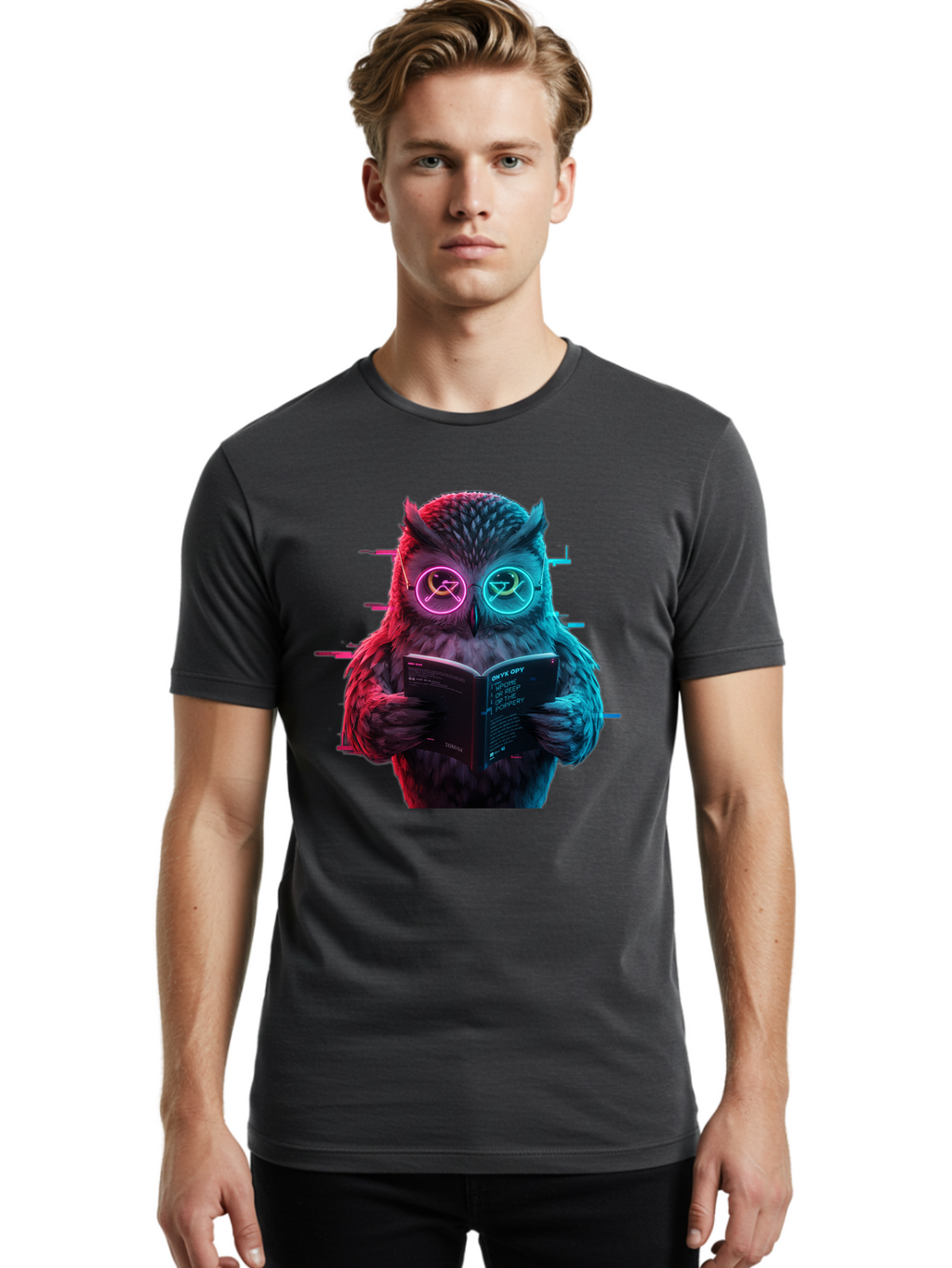 Owl-Reading-1 Men'S Graphic Tee, 100% Cotton, Comfortable Casual Summer Wear, Machine Washable, Vintage Camera, Old Camera, Antique Camera, Black Camera, Classic Photography, Photography Equipment, Nostalgic Device, Film Camera, Camera Art Bao722