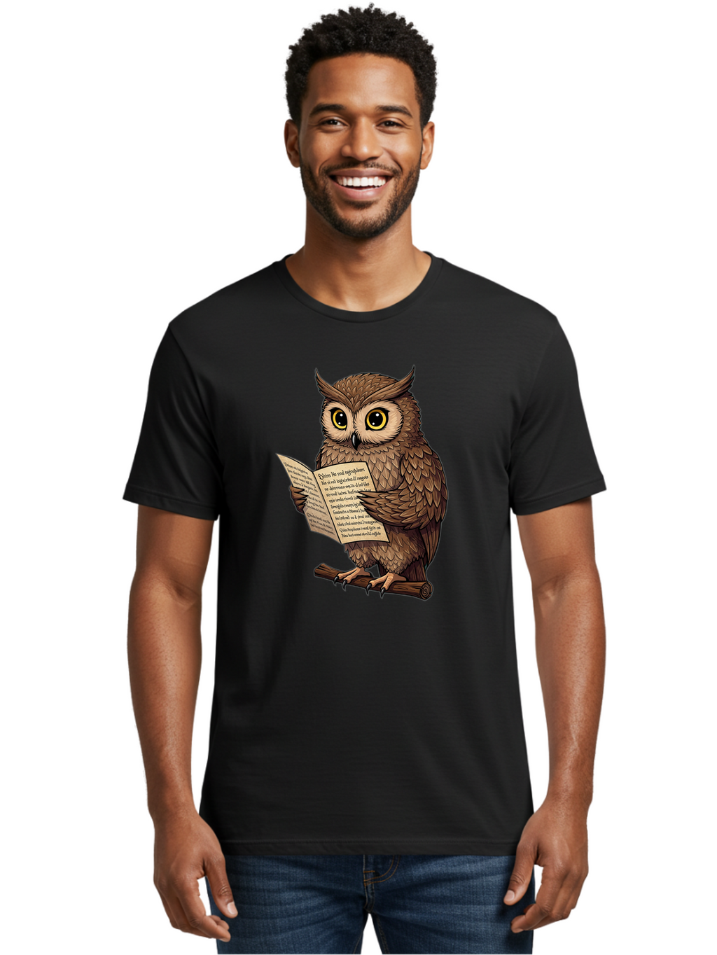Owl-Reading-2 Men'S Graphic Tee, 100% Cotton, Comfortable Casual Summer Wear, Machine Washable, Vintage Camera, Old Camera, Antique Camera, Black Camera, Classic Photography, Photography Equipment, Nostalgic Device, Film Camera, Camera Art Bao723