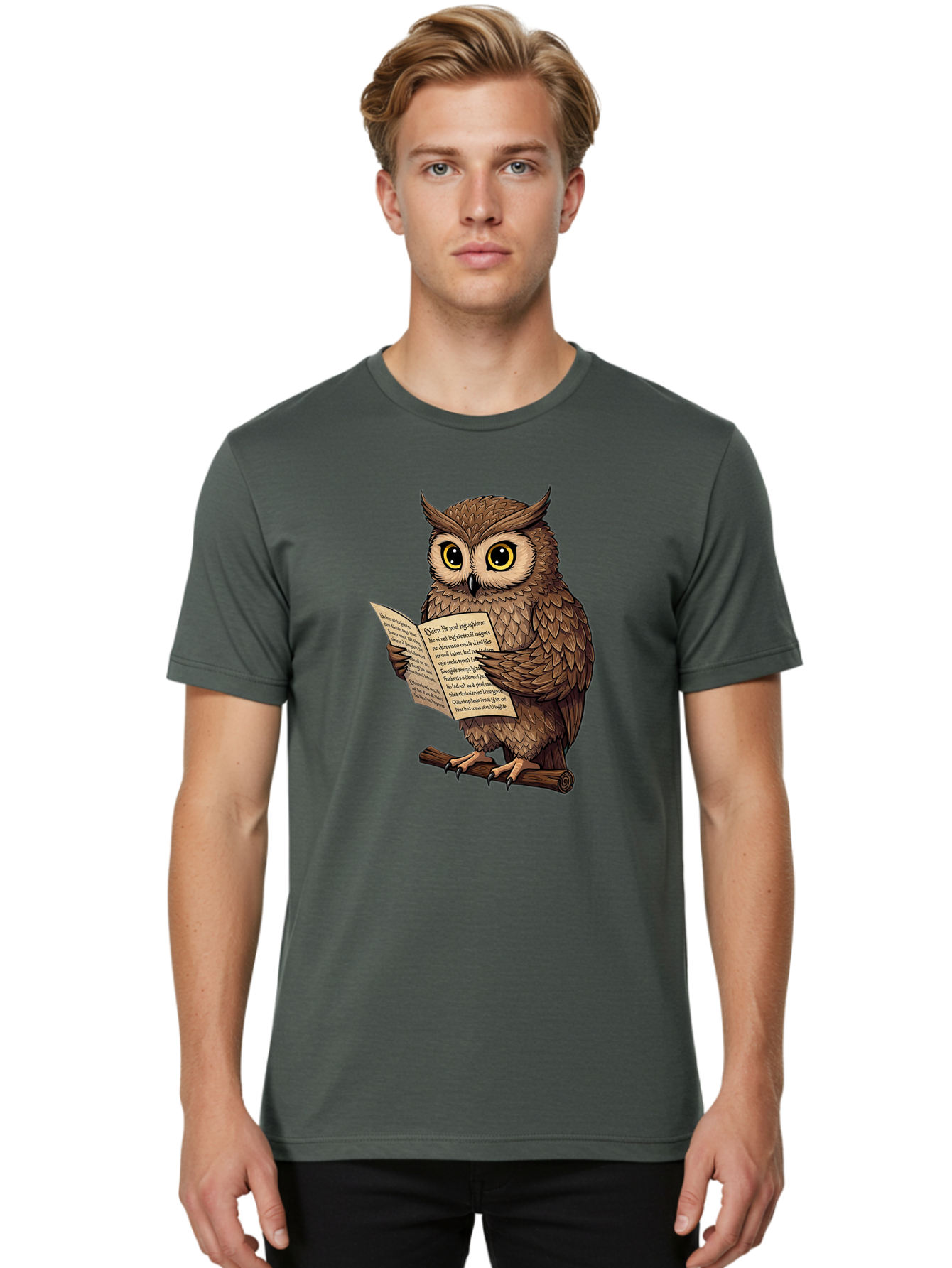 Owl-Reading-2 Men'S Graphic Tee, 100% Cotton, Comfortable Casual Summer Wear, Machine Washable, Vintage Camera, Old Camera, Antique Camera, Black Camera, Classic Photography, Photography Equipment, Nostalgic Device, Film Camera, Camera Art Bao723