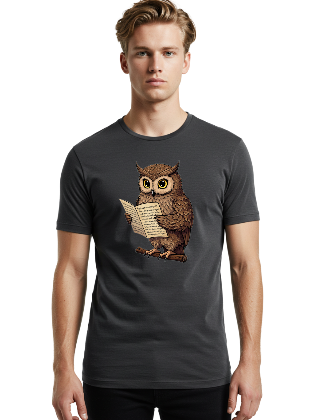 Owl-Reading-2 Men'S Graphic Tee, 100% Cotton, Comfortable Casual Summer Wear, Machine Washable, Vintage Camera, Old Camera, Antique Camera, Black Camera, Classic Photography, Photography Equipment, Nostalgic Device, Film Camera, Camera Art Bao723