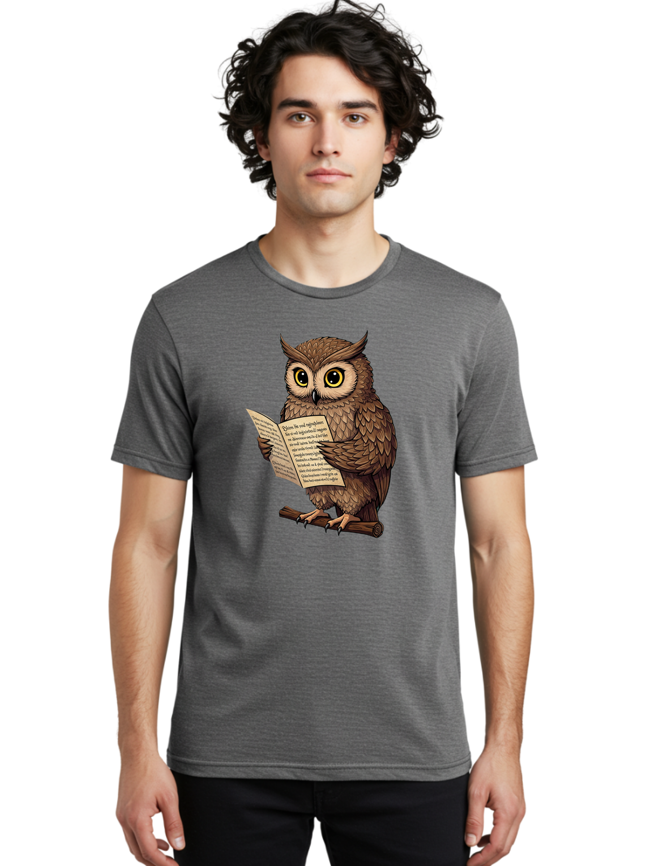 Owl-Reading-2 Men'S Graphic Tee, 100% Cotton, Comfortable Casual Summer Wear, Machine Washable, Vintage Camera, Old Camera, Antique Camera, Black Camera, Classic Photography, Photography Equipment, Nostalgic Device, Film Camera, Camera Art Bao723