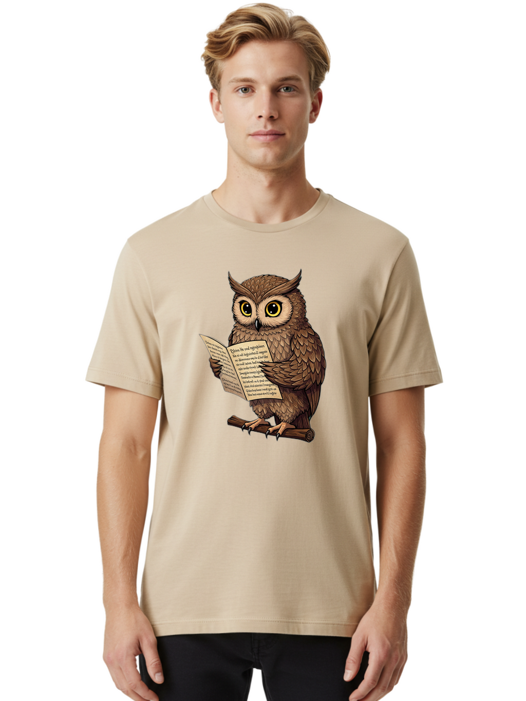 Owl-Reading-2 Men'S Graphic Tee, 100% Cotton, Comfortable Casual Summer Wear, Machine Washable, Vintage Camera, Old Camera, Antique Camera, Black Camera, Classic Photography, Photography Equipment, Nostalgic Device, Film Camera, Camera Art Bao723
