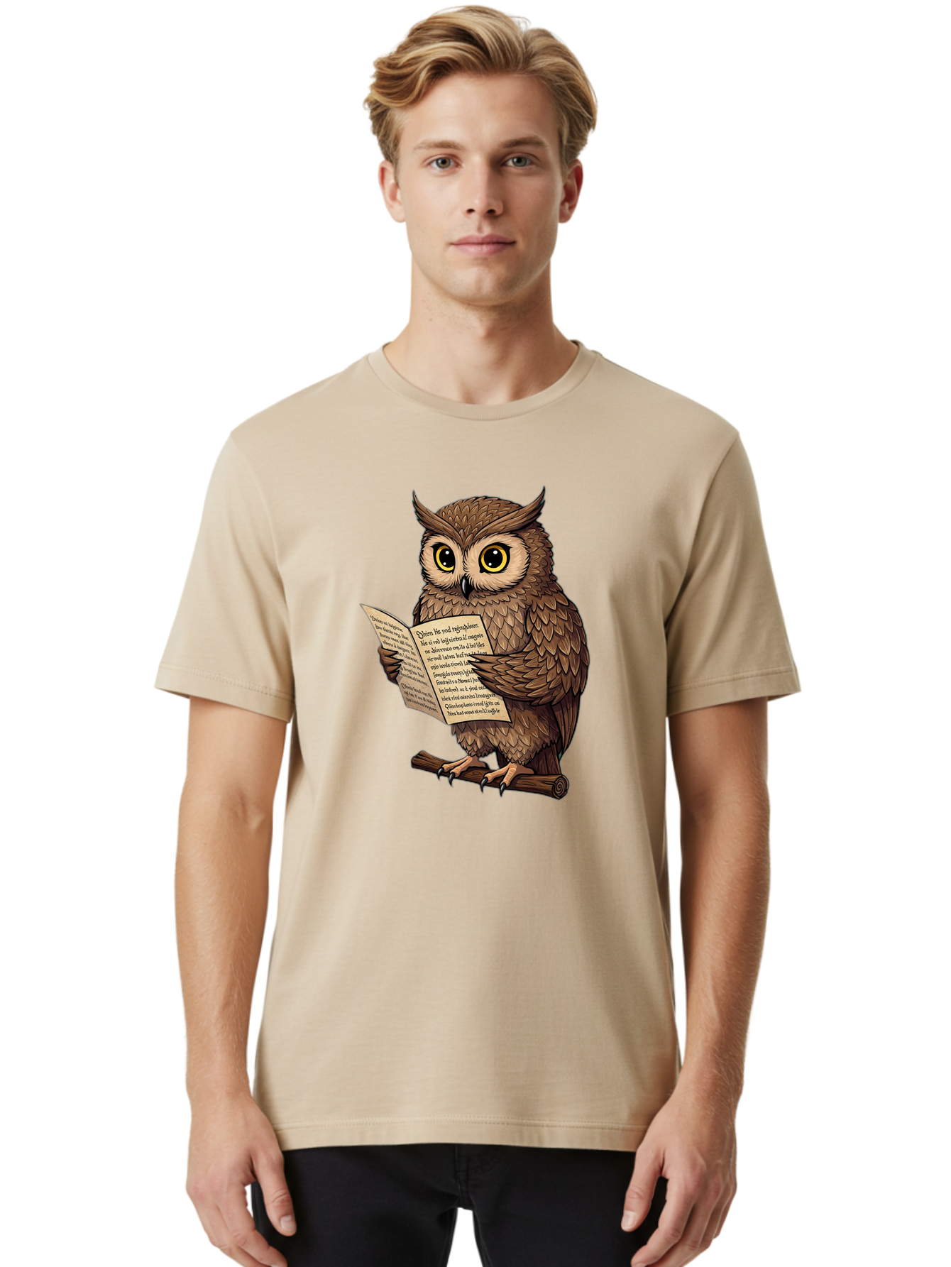 Owl-Reading-2 Men'S Graphic Tee, 100% Cotton, Comfortable Casual Summer Wear, Machine Washable, Vintage Camera, Old Camera, Antique Camera, Black Camera, Classic Photography, Photography Equipment, Nostalgic Device, Film Camera, Camera Art Bao723