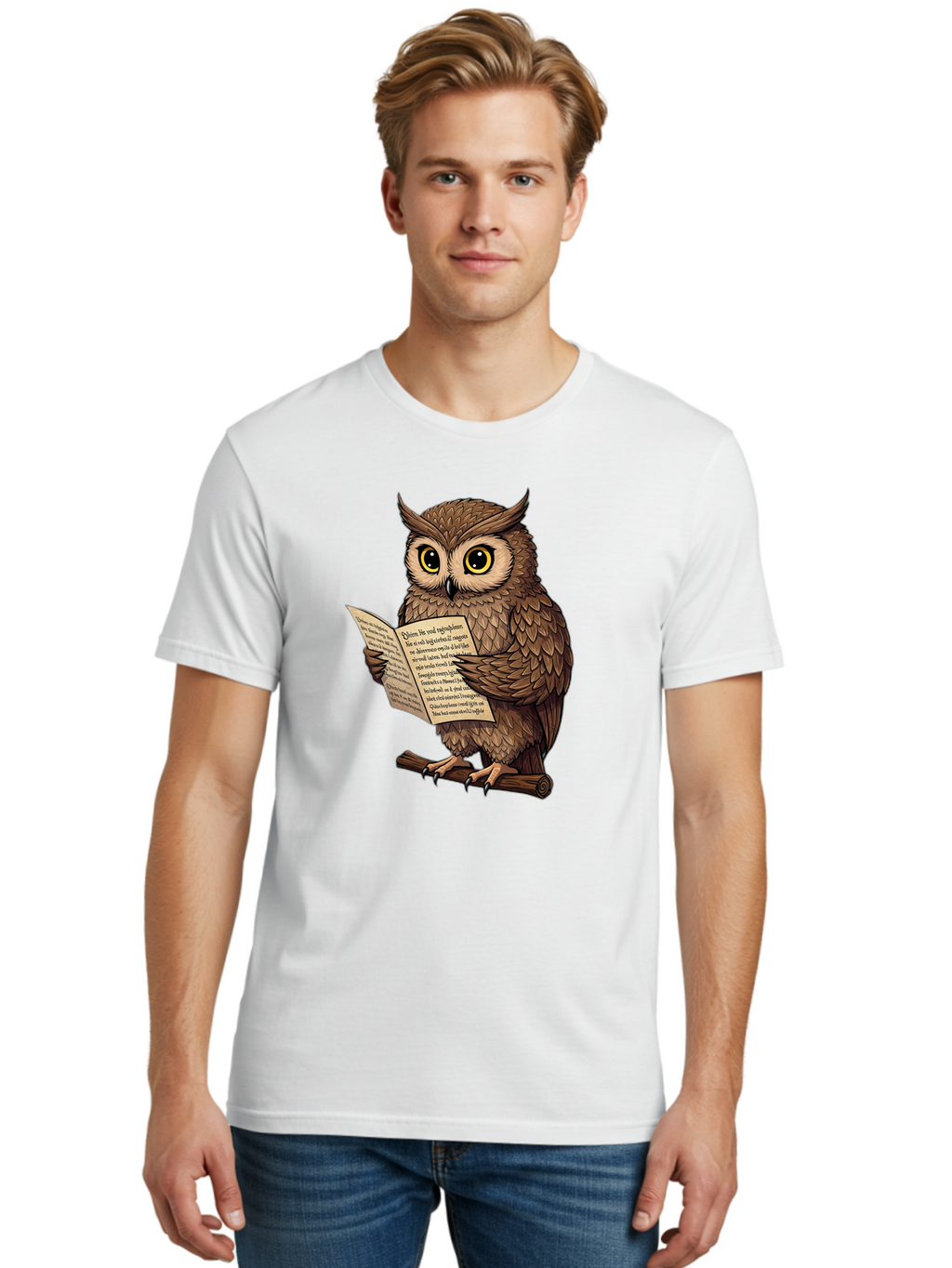 Owl-Reading-2 Men'S Graphic Tee, 100% Cotton, Comfortable Casual Summer Wear, Machine Washable, Vintage Camera, Old Camera, Antique Camera, Black Camera, Classic Photography, Photography Equipment, Nostalgic Device, Film Camera, Camera Art Bao723