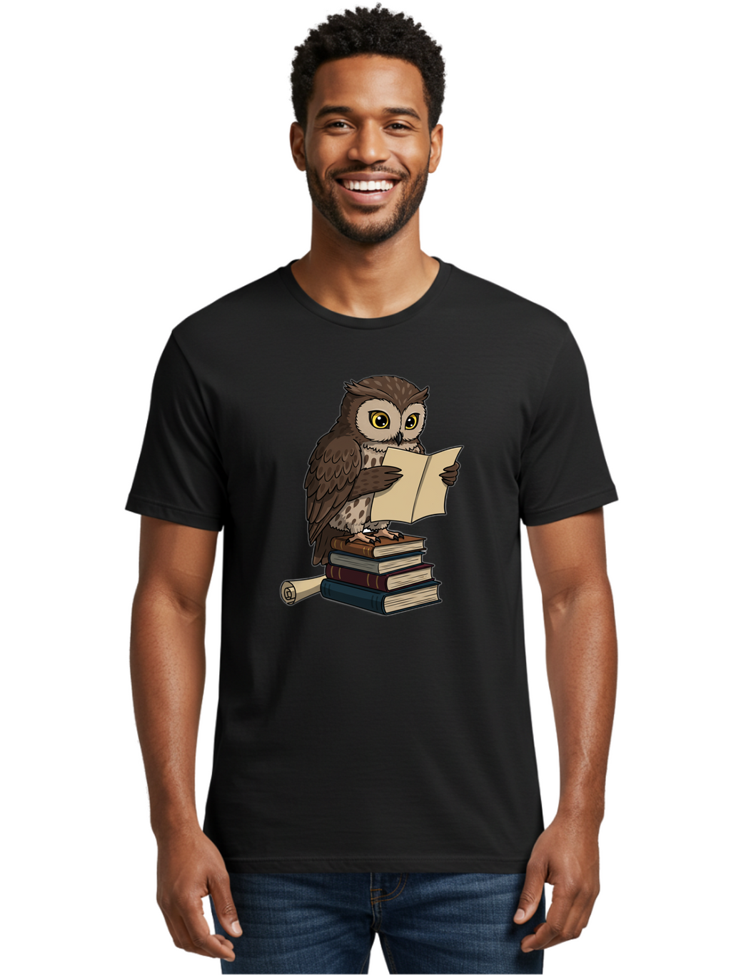 Owl-Reading Men'S Graphic Tee, 100% Cotton, Comfortable Casual Summer Wear, Machine Washable, Vintage Camera, Old Camera, Antique Camera, Black Camera, Classic Photography, Photography Equipment, Nostalgic Device, Film Camera, Camera Art Bao728